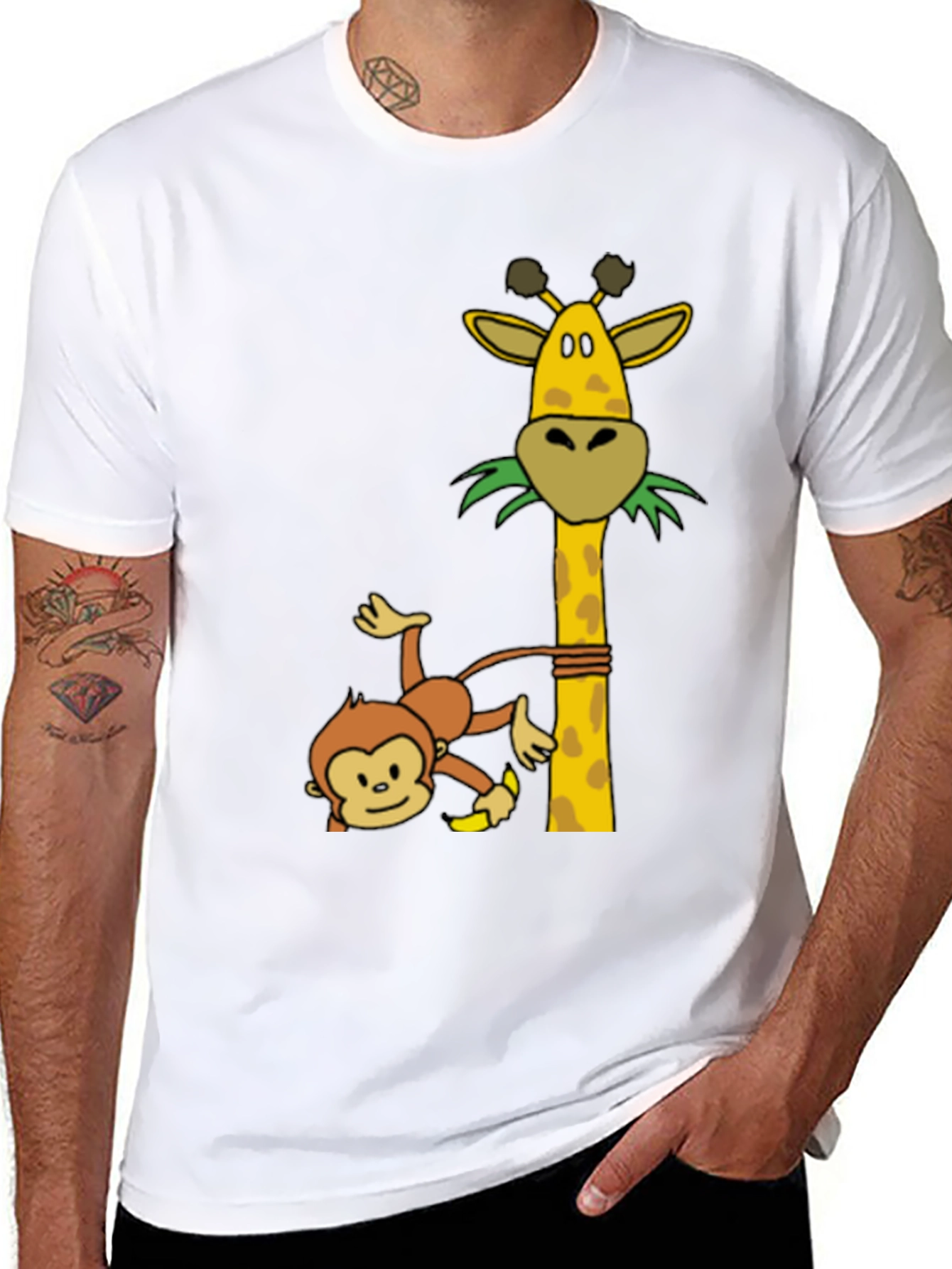 Black Monkey & Giraffe Graphic Tee view 8