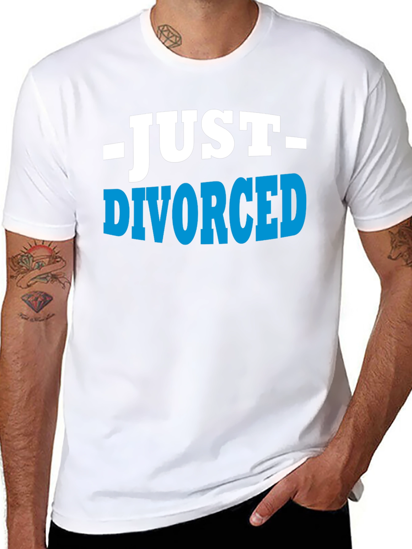 Black Just Divorced T-Shirt - Humorous Breakup Tee view 8