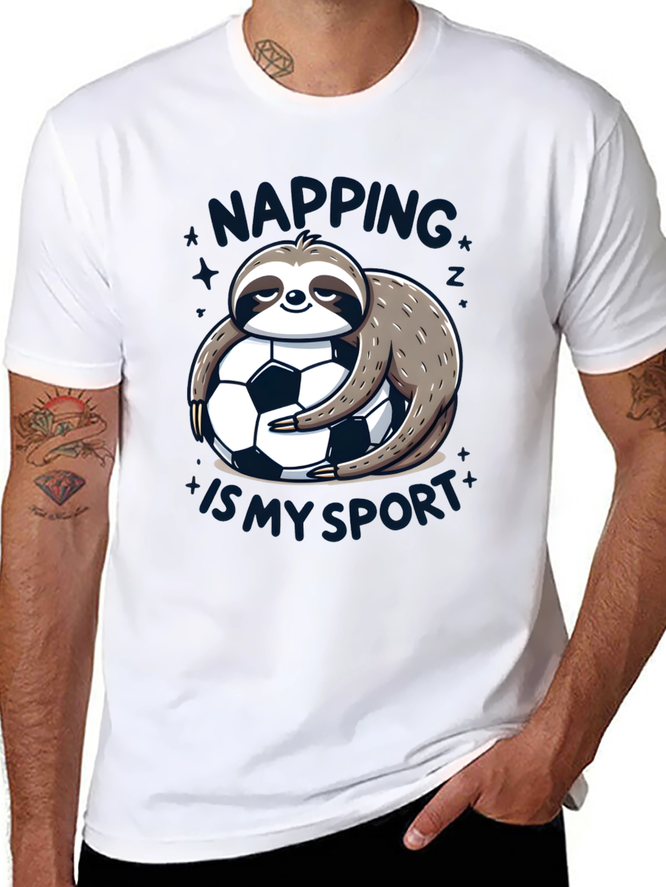 Black Napping is My Sport Sloth T-Shirt view 8