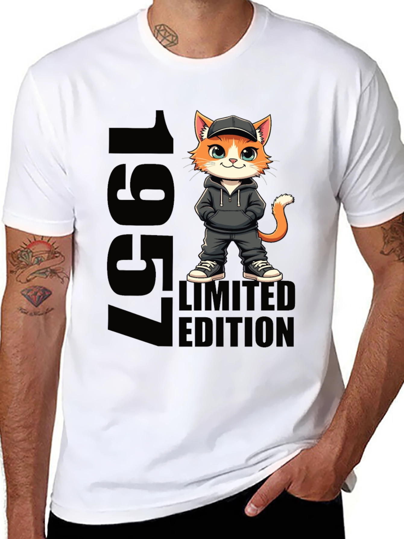 Black 1957 Limited Edition Cat T-Shirt view 8
