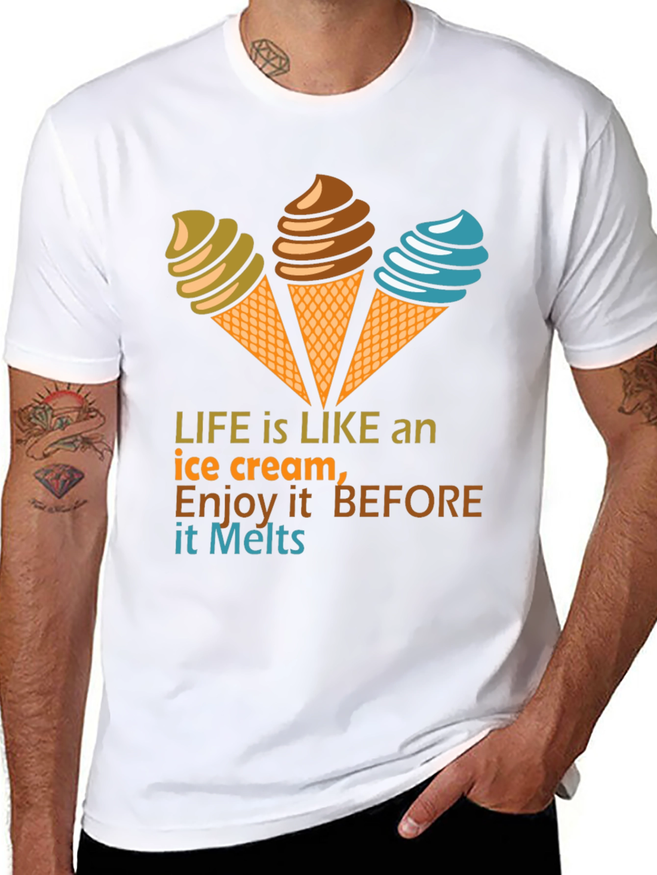 Black Life Is Like an Ice Cream Graphic T-Shirt view 8