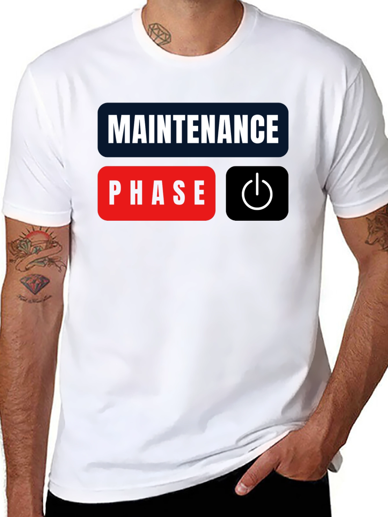 Black Maintenance Phase Mode On Black T-Shirt view 8