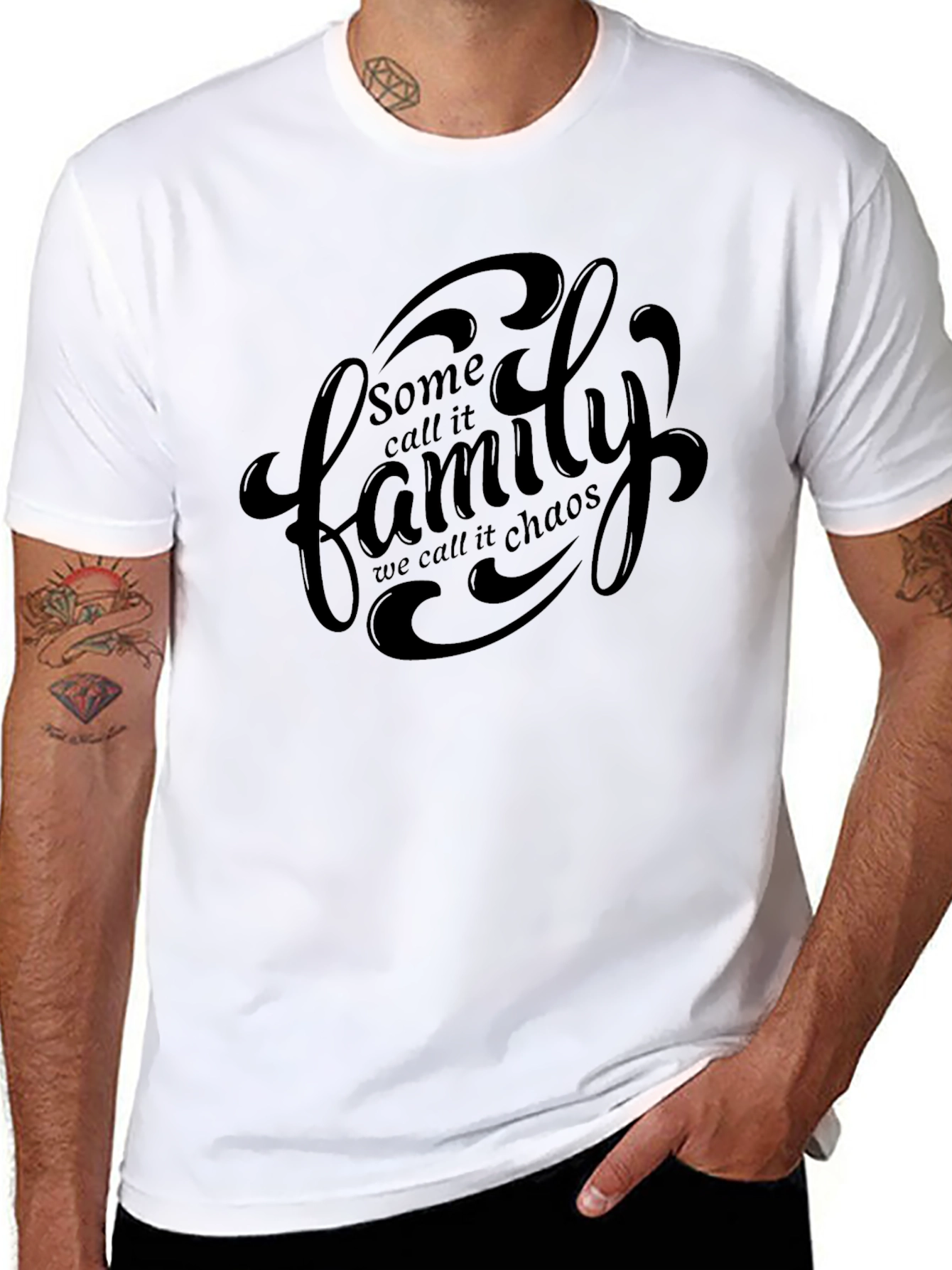 Black Some Call It Family, We Call It Chaos T-Shirt view 8