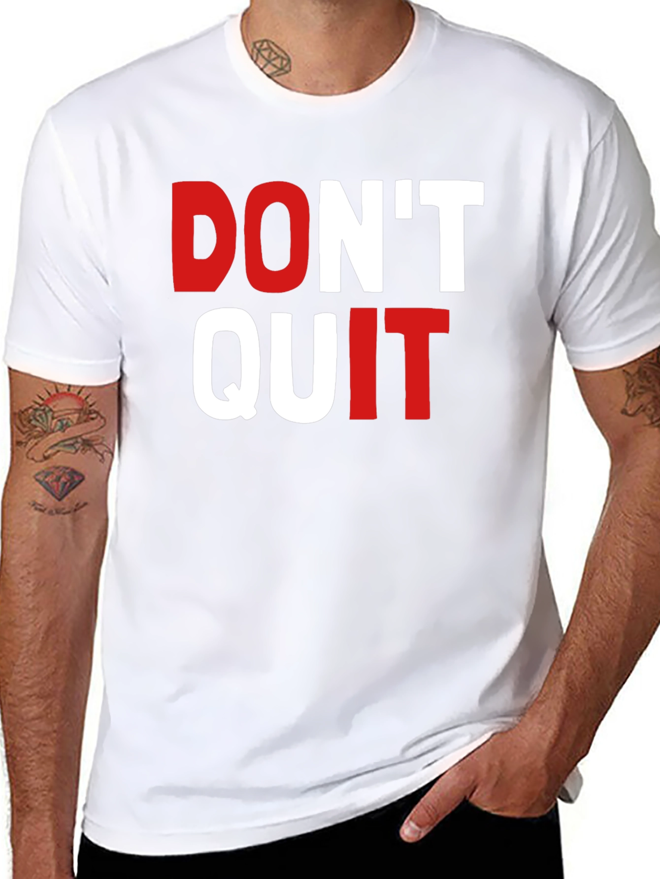 Black Don't Quit Graphic Tee - Motivational Shirt view 8