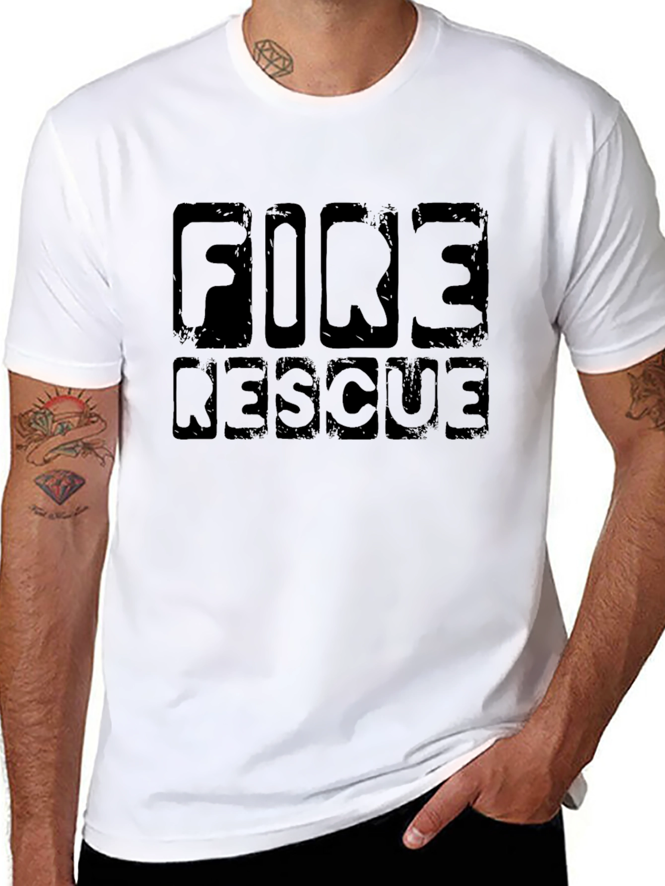 Black Fire Rescue Graphic T-Shirt view 8