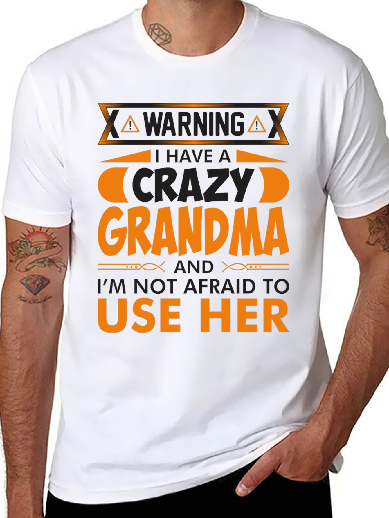 Black Crazy Grandma T-Shirt view 8
