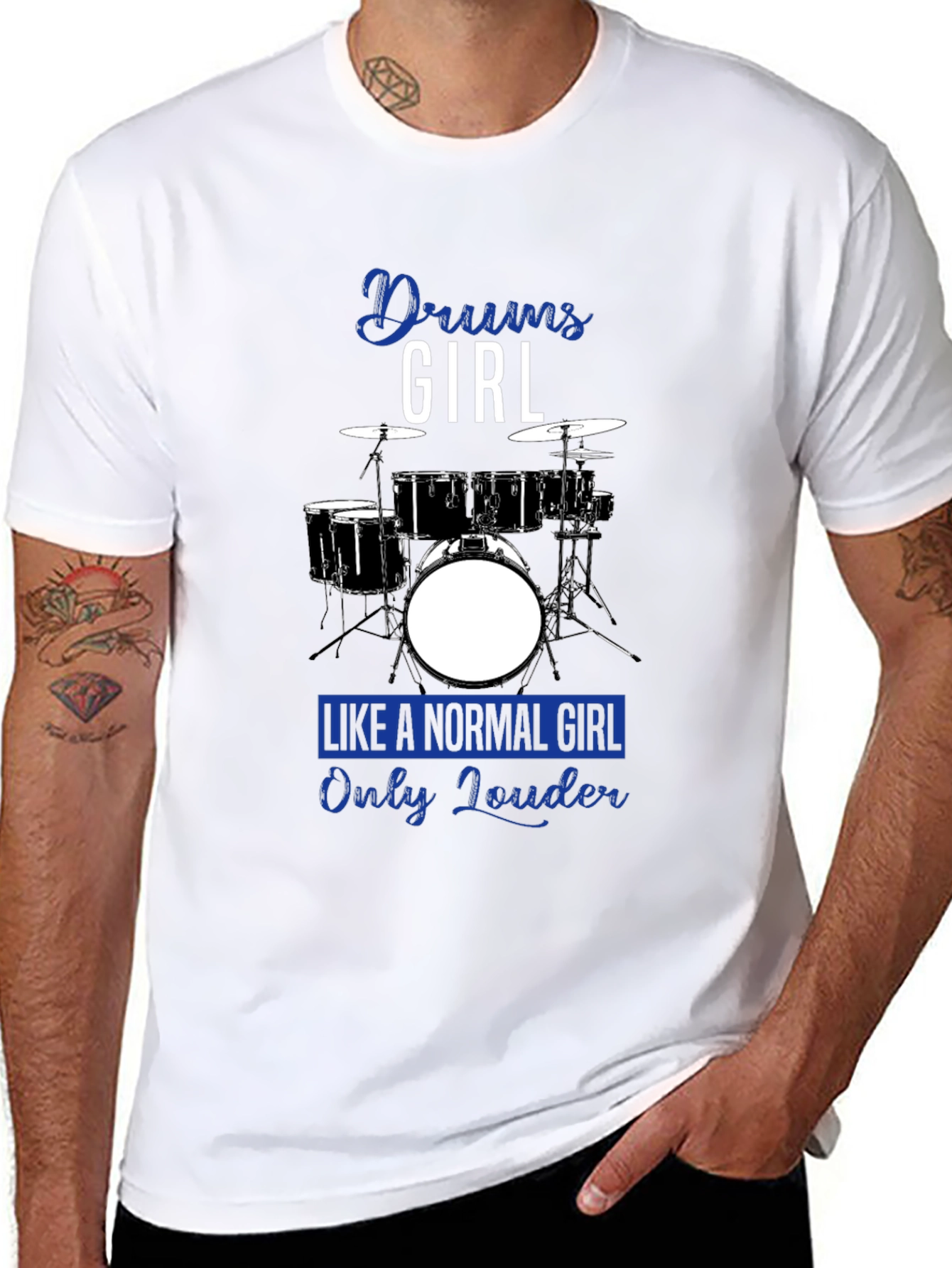 Black Drums Girl Graphic Tee - Loud and Proud Musician Shirt view 8