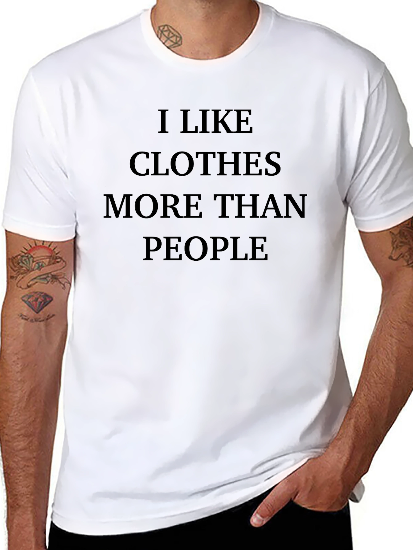 Black I Like Clothes More Than People Funny T-Shirt view 8