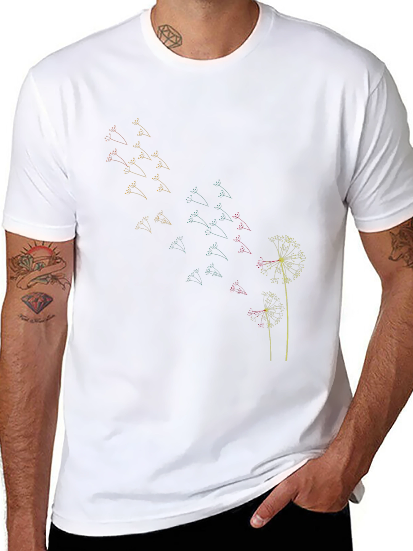Black Dandelion Wish Graphic Tee - Soft Cotton Blend Shirt view 8
