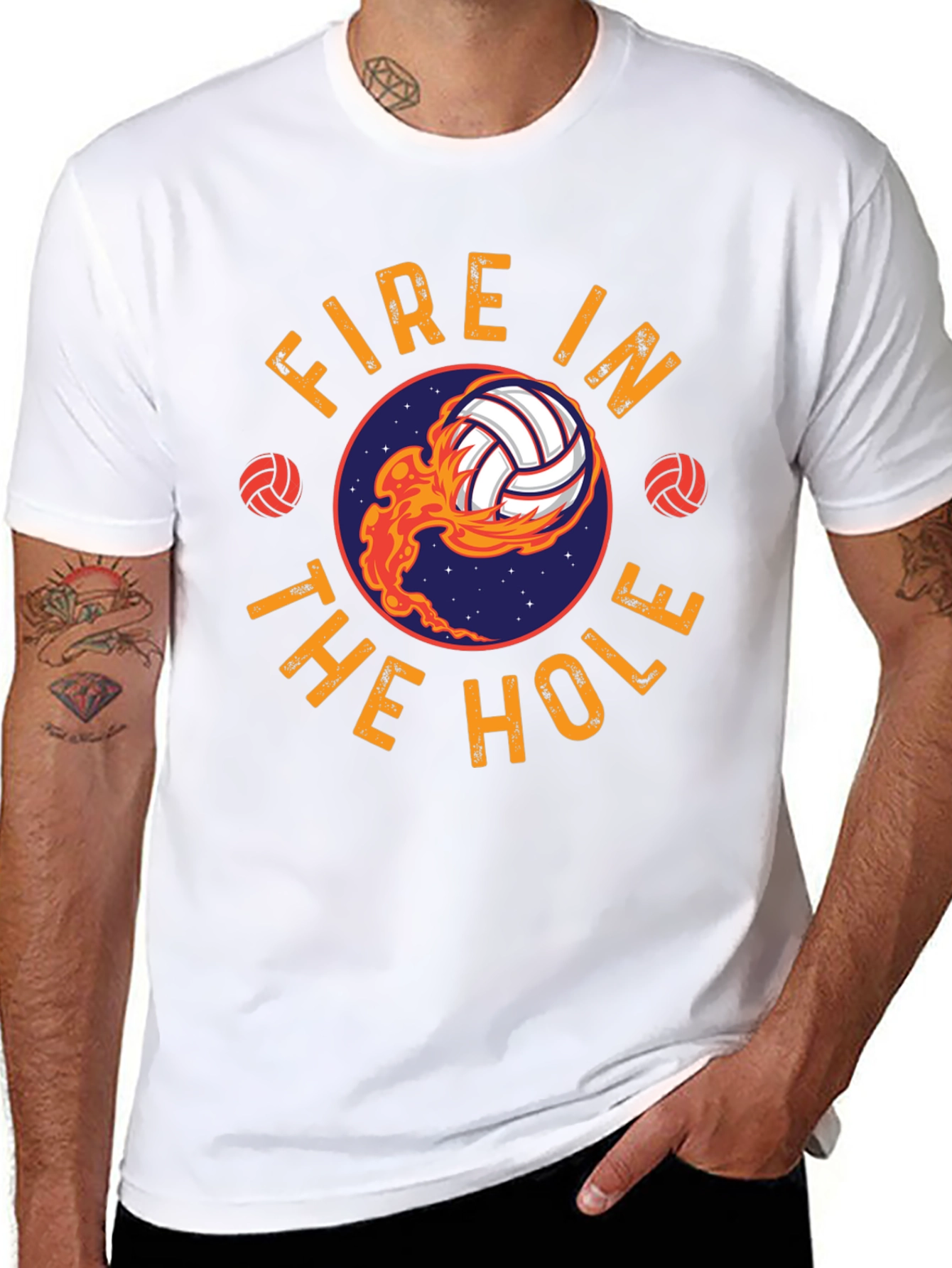 Black Fire In The Hole Volleyball T-Shirt - Black view 8
