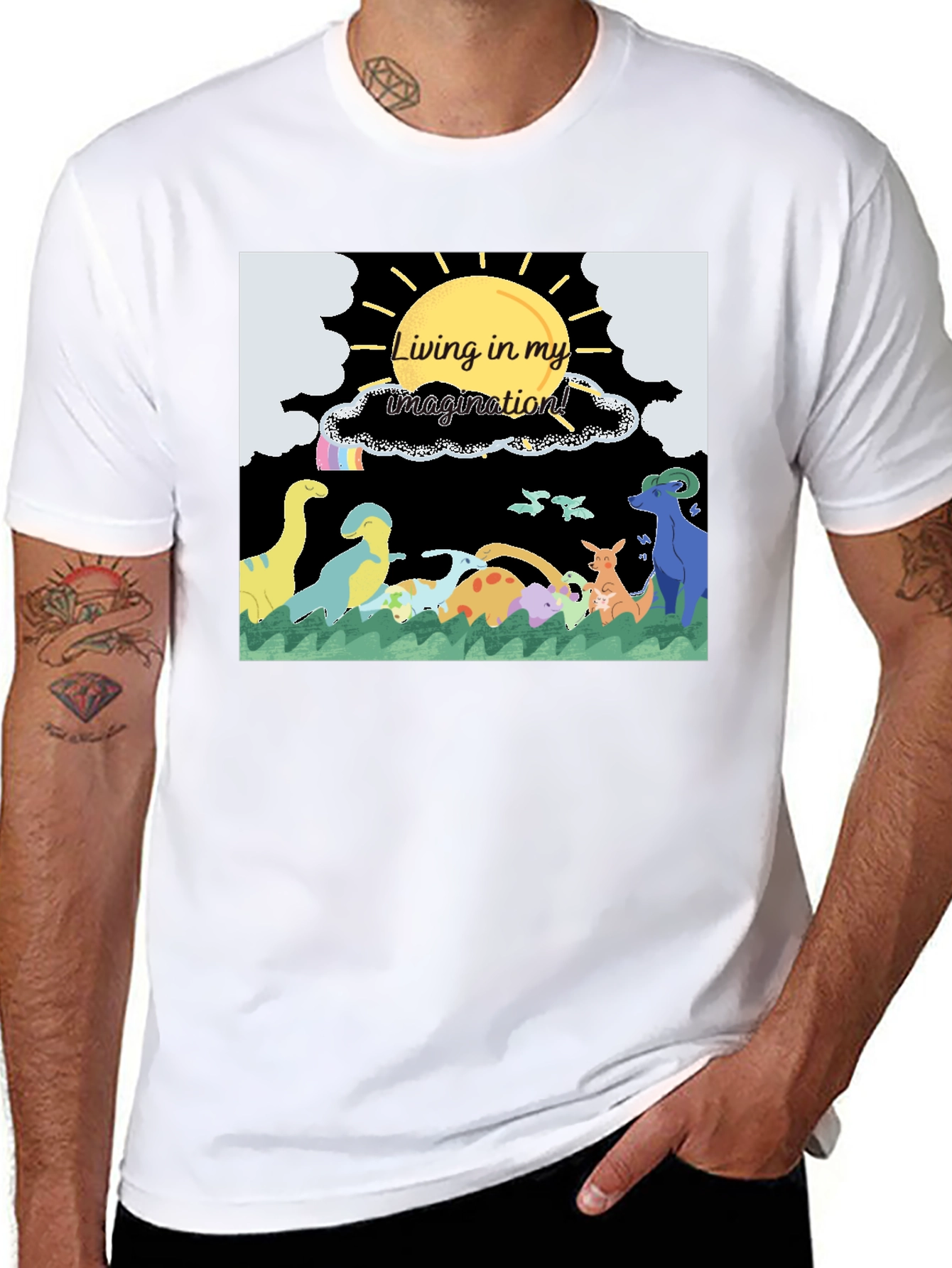 Black Living in My Imagination T-Shirt view 8