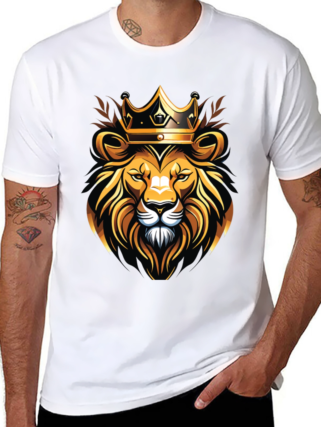 Black Lion King T-Shirt - Bold Graphic Tee view 8