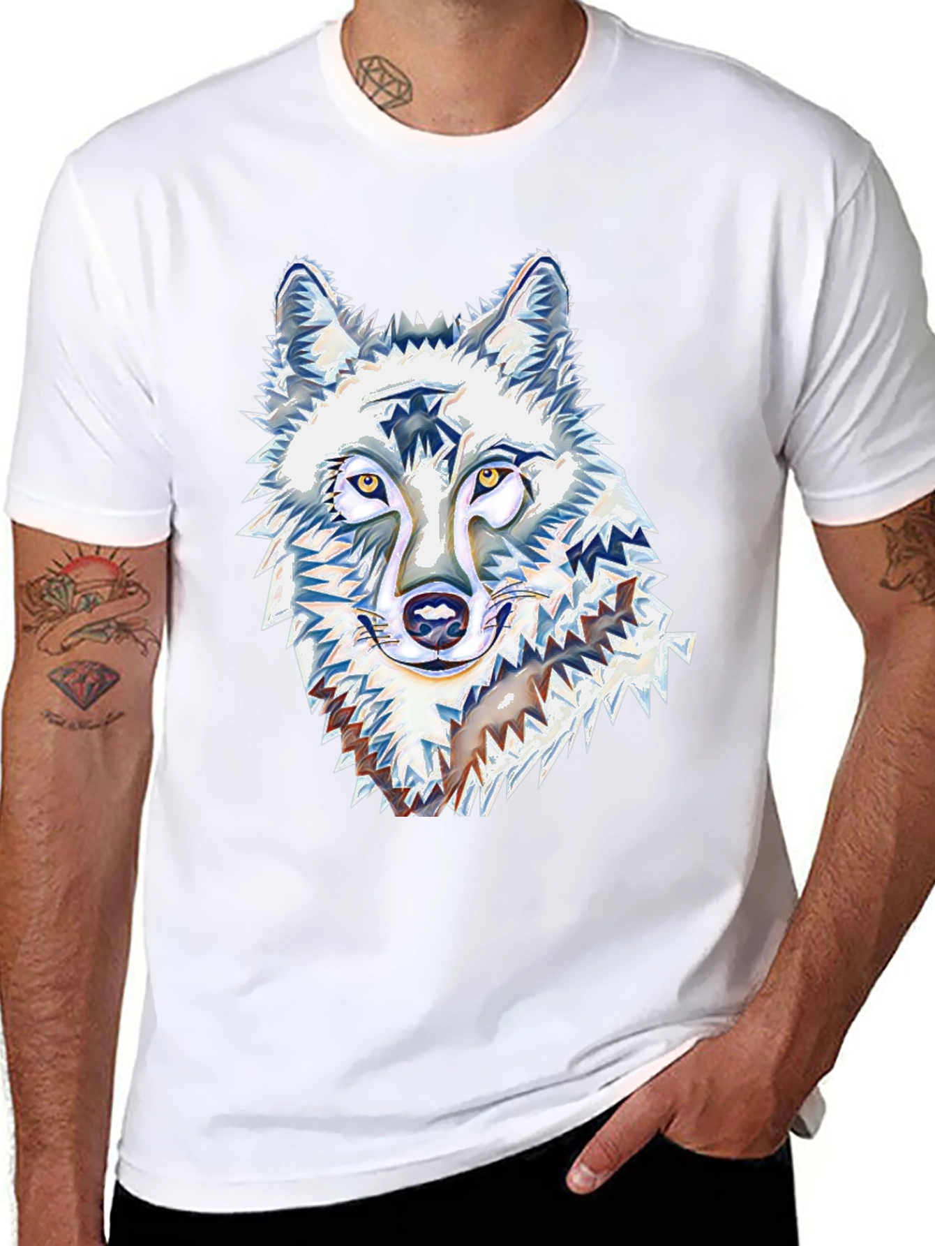 Black Wolf Graphic Tee - Black Cotton Blend view 8
