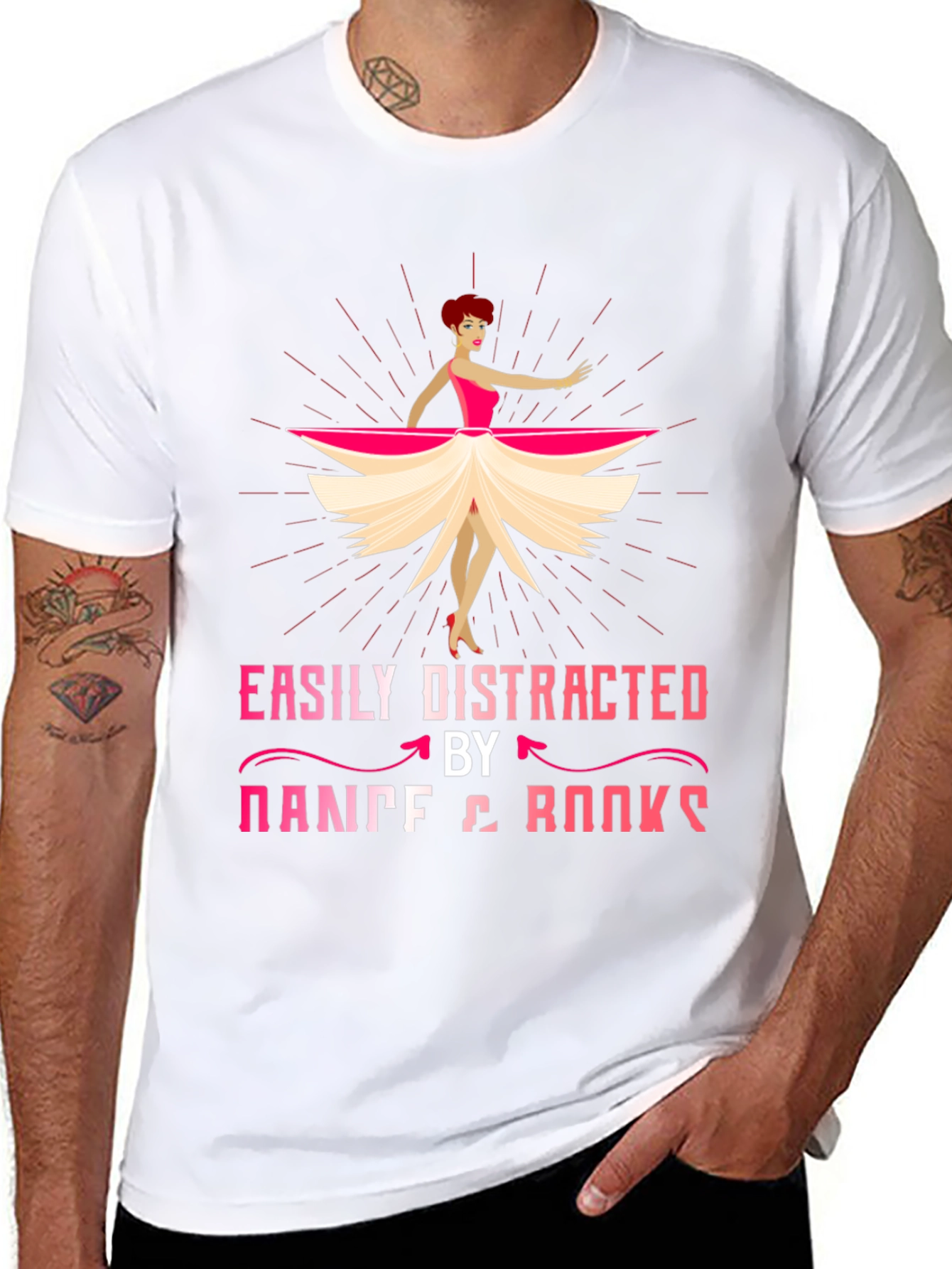 Black Easily Distracted by Dance & Books T-Shirt view 8