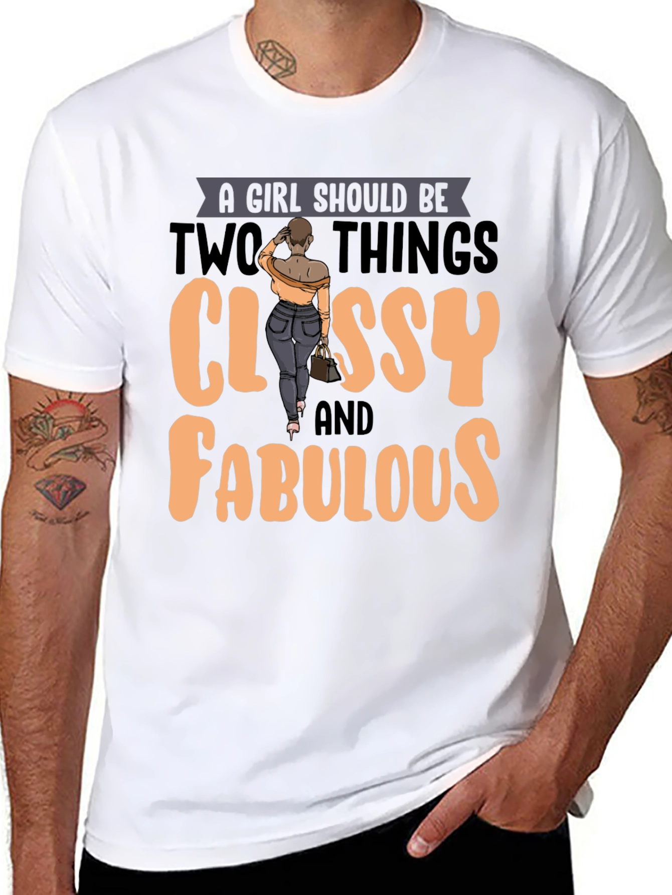 Black Classy & Fabulous Graphic Tee - Women's Empowerment view 8