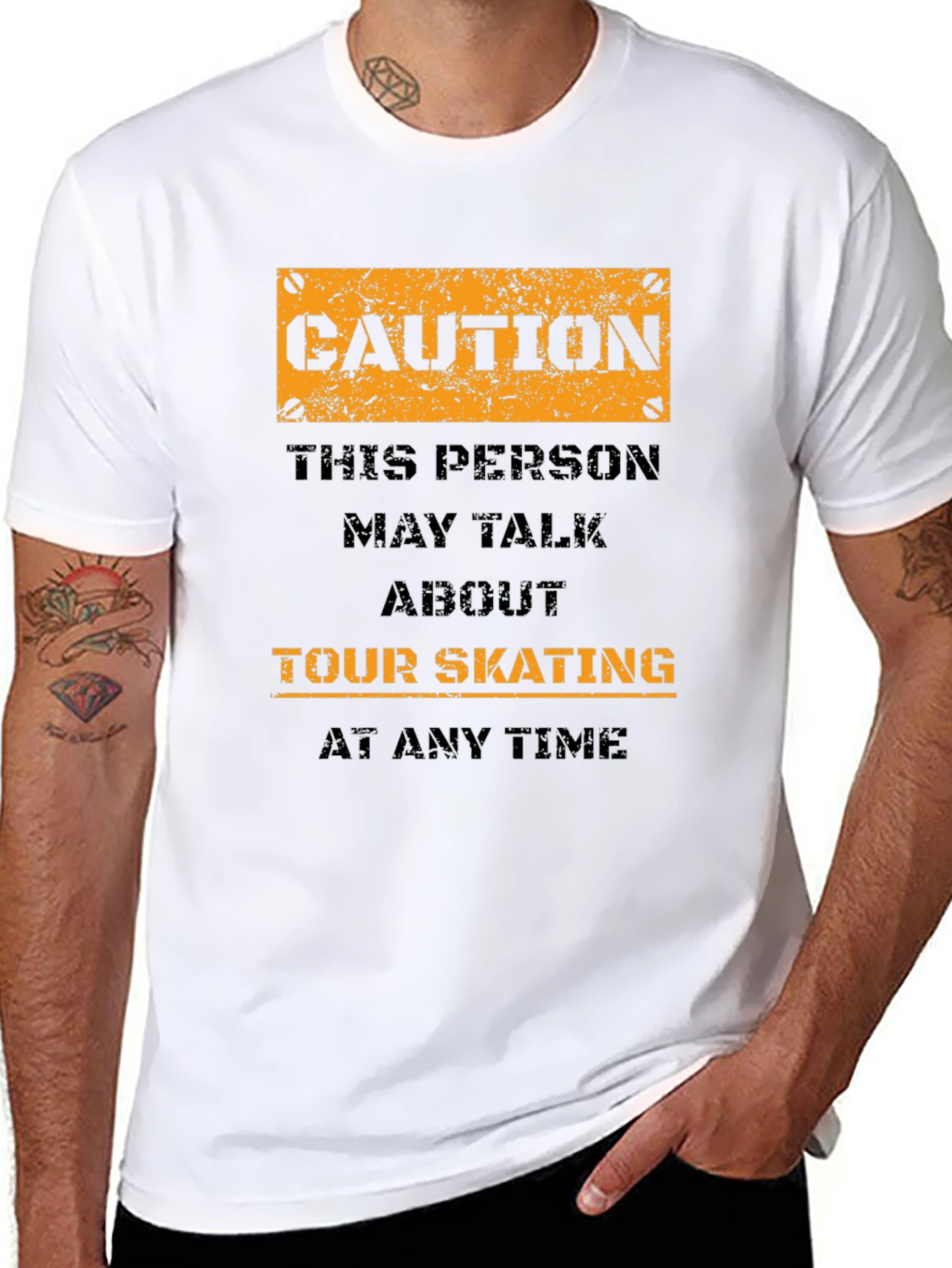Black Caution Tour Skating T-Shirt view 8