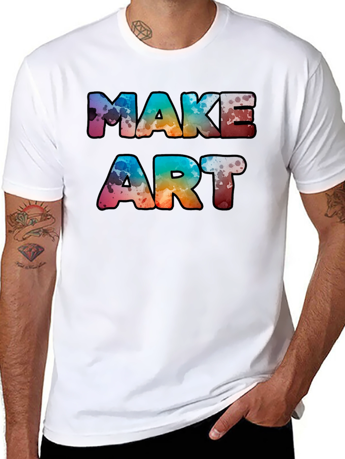 Black Make Art Graphic Tee - Unisex view 8