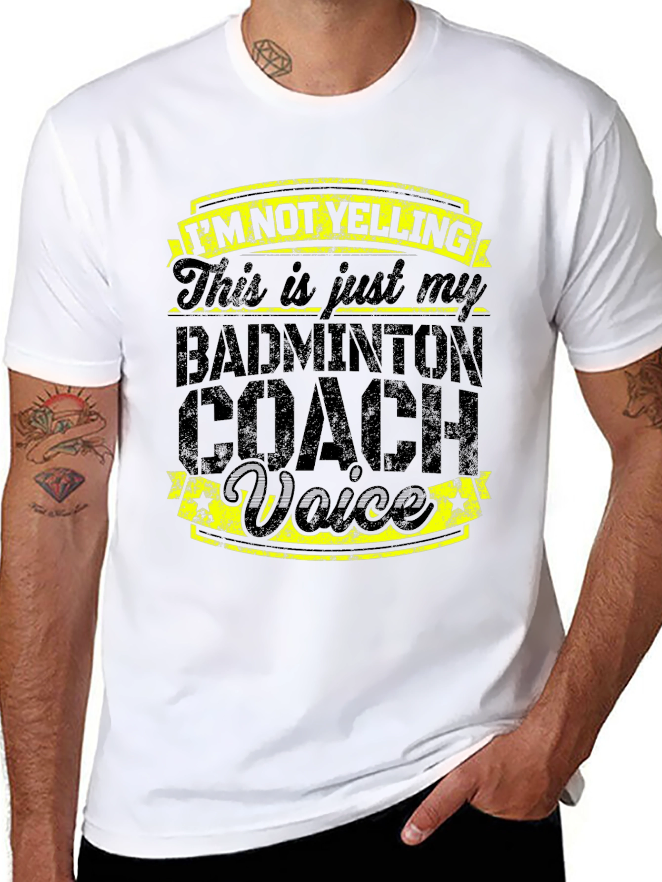 Black Badminton Coach Voice T-Shirt view 8