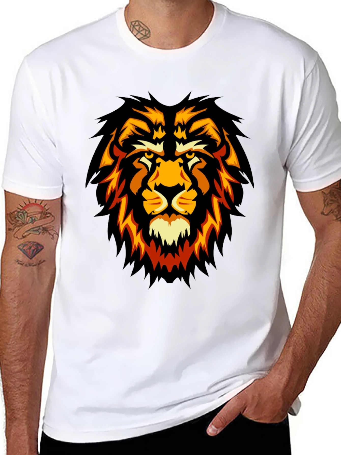 Black Lion Graphic Black T-Shirt - Fierce Style view 8