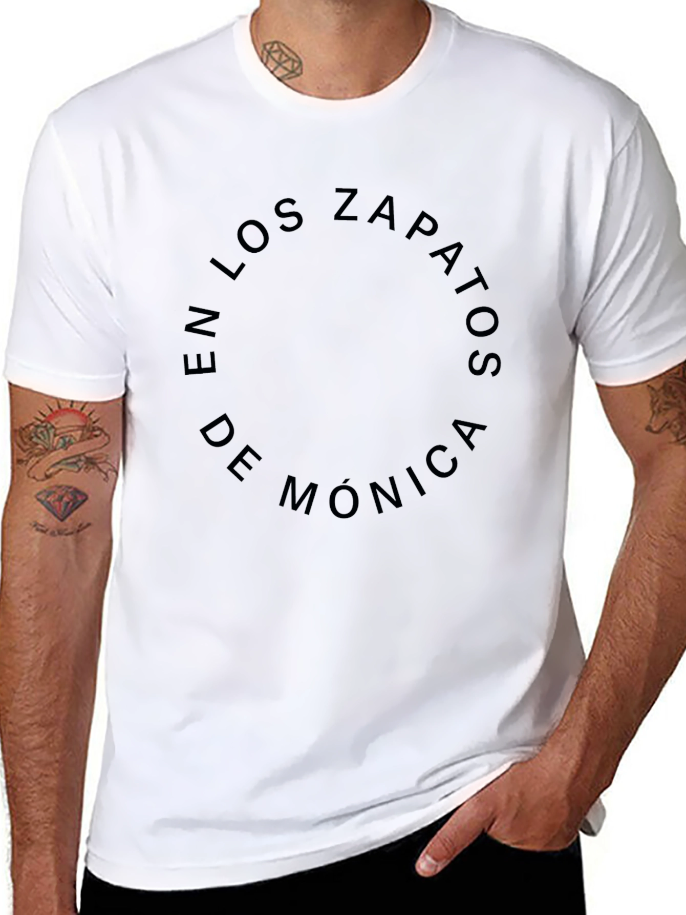 Black En Los Zapatos De Monica Black Graphic T-Shirt view 8