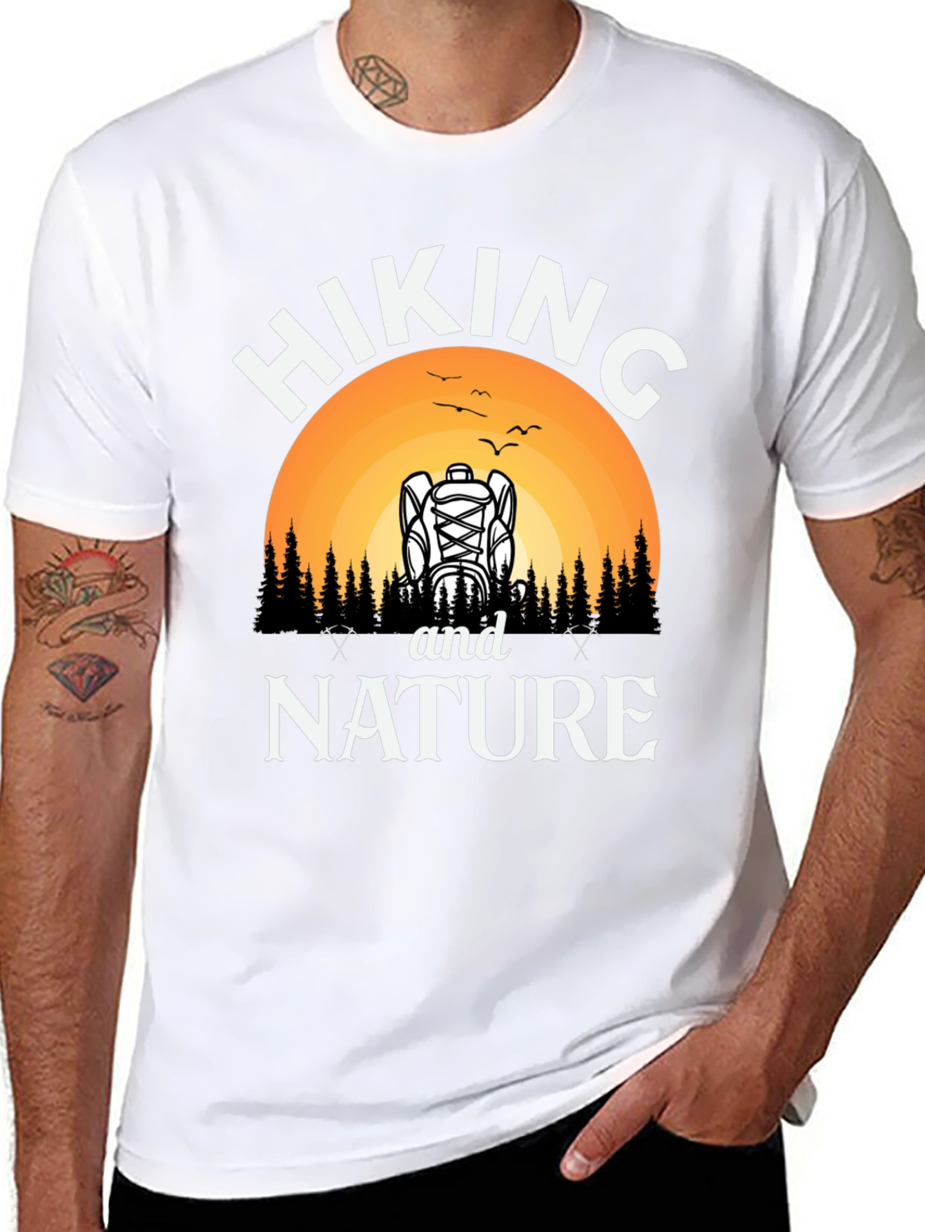 Hiking and Nature Black Graphic T-Shirt - 8
