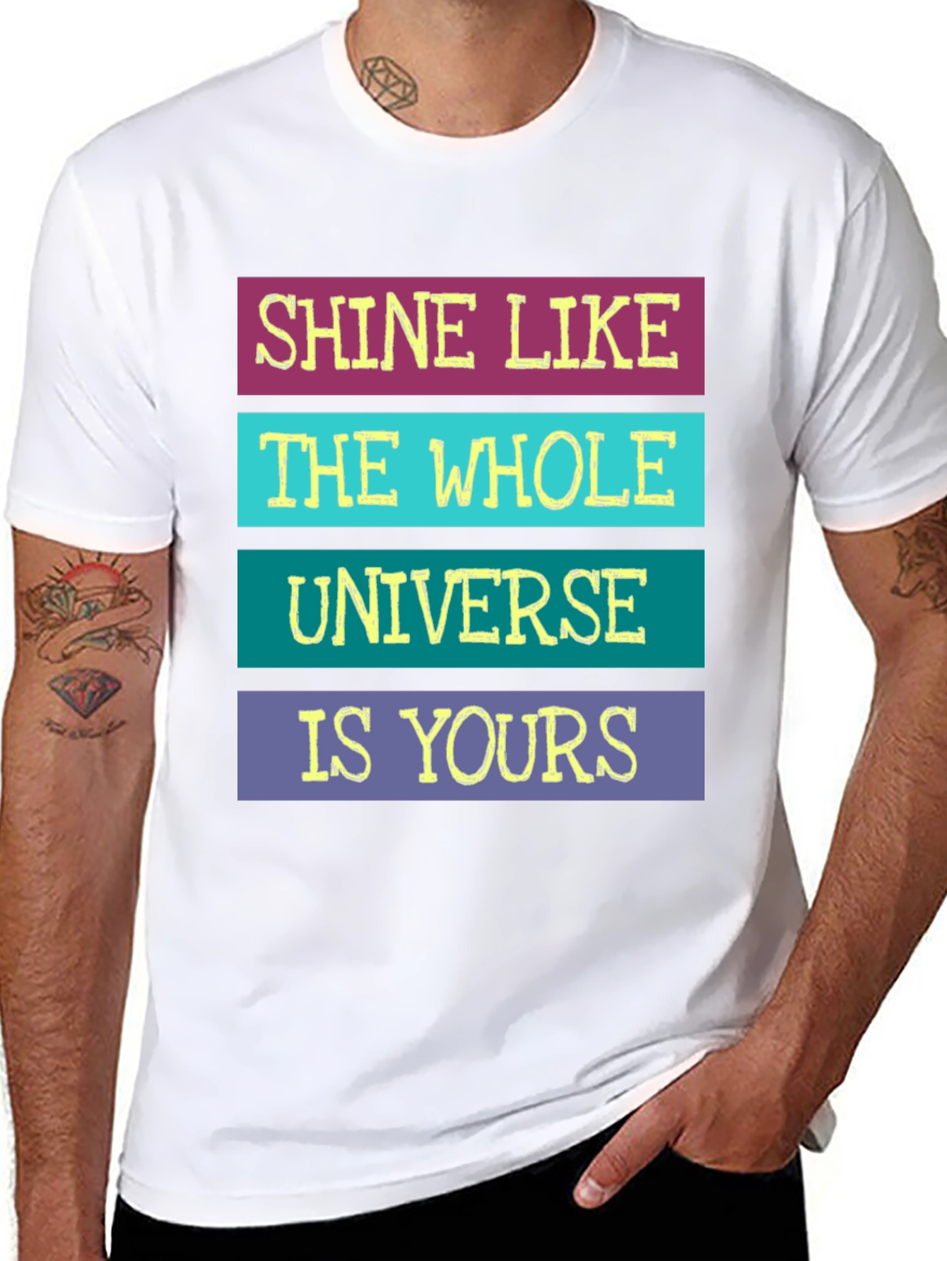 Black Shine Like The Whole Universe Is Yours T-Shirt view 8