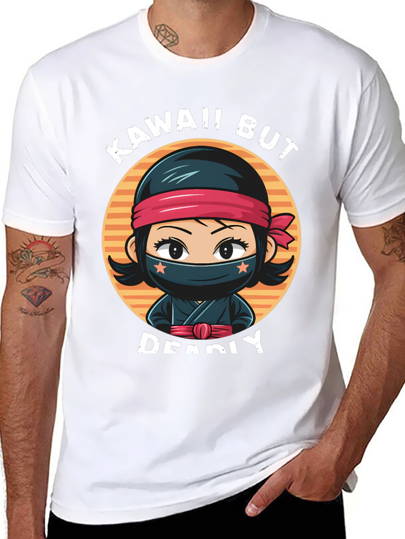 Black Kawaii But Deadly Ninja T-Shirt view 8