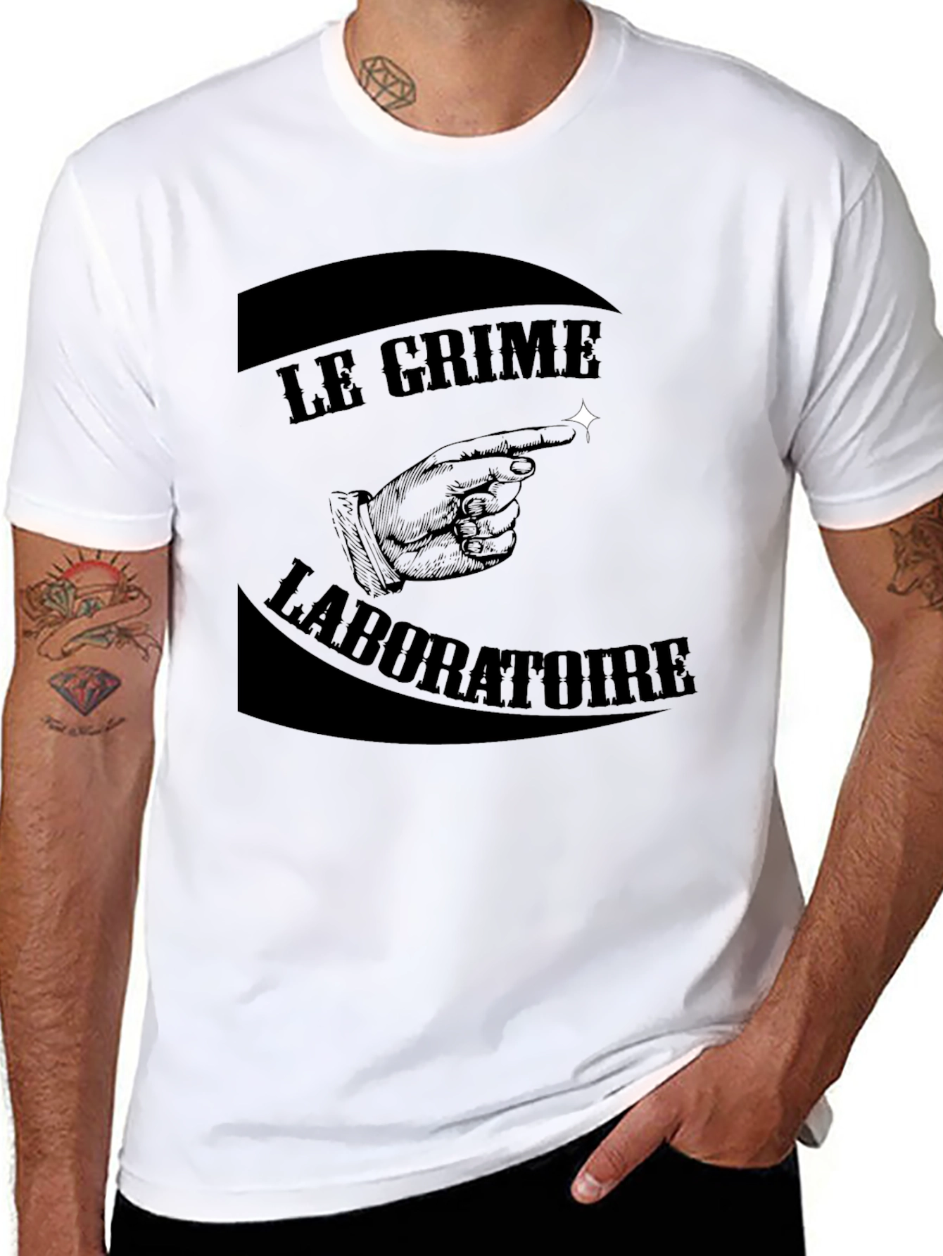 Black Le Crime Laboratoire Graphic T-Shirt view 8