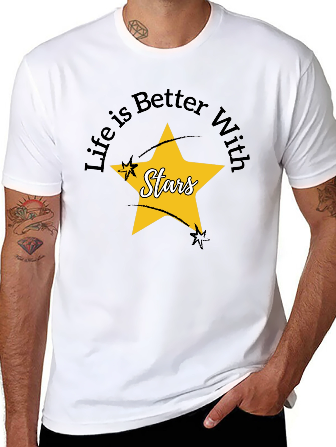 Black Life is Better With Stars Graphic Tee view 8