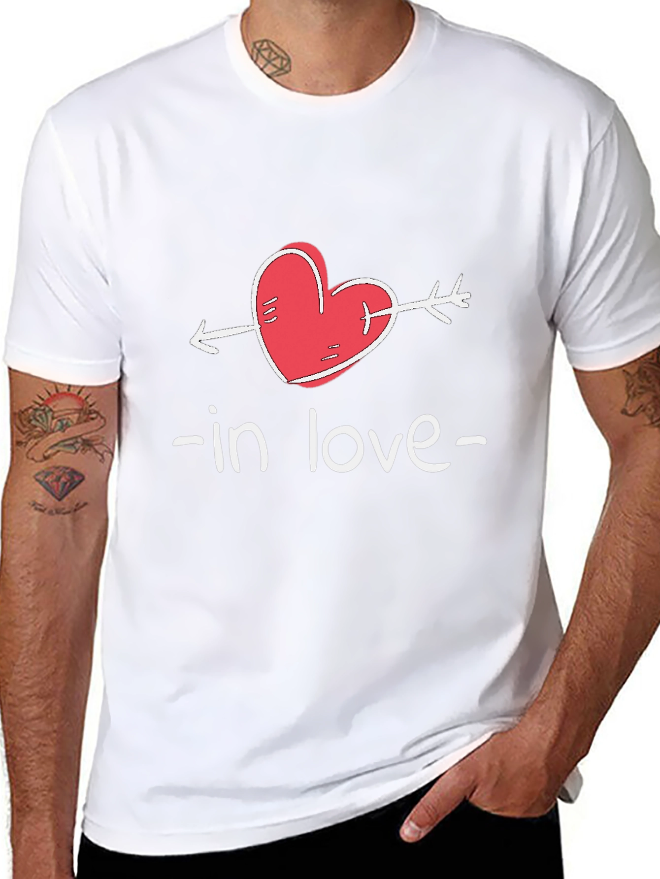 Black In Love Arrow Heart Valentine's Day T-Shirt view 8