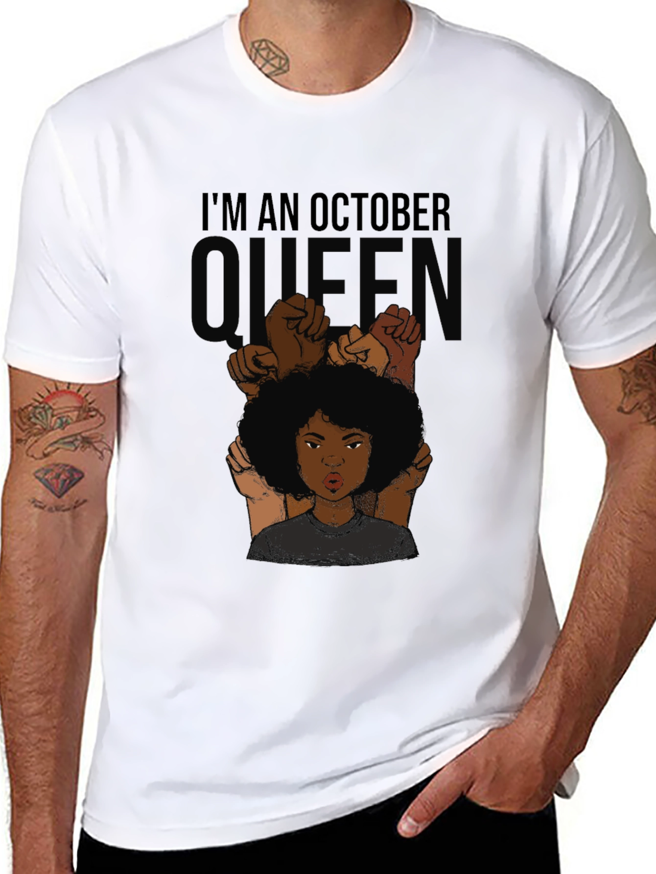 Black October Queen Black T-Shirt view 8