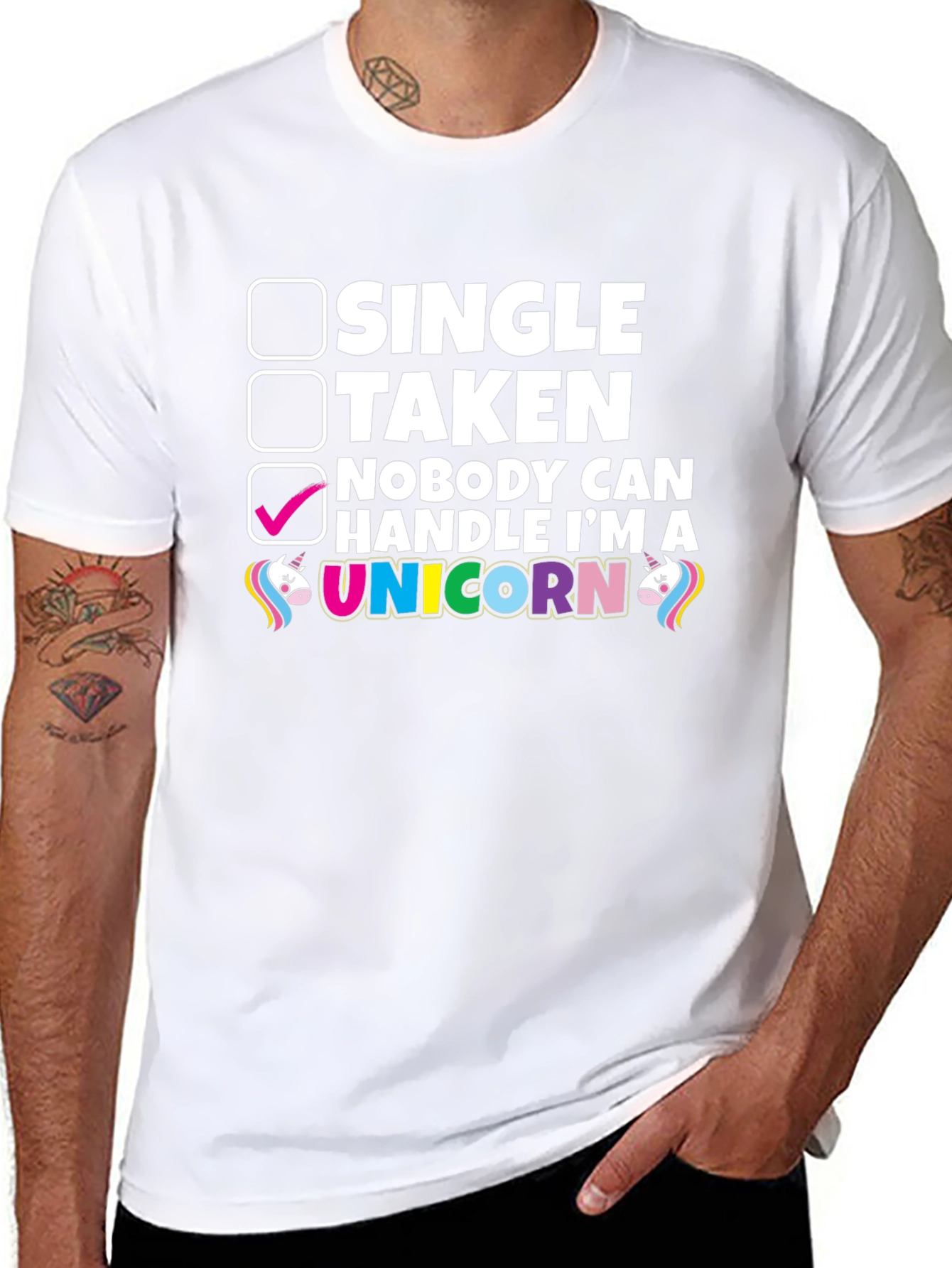 Black Unicorn T-Shirt - Single Taken Funny Graphic Tee view 8