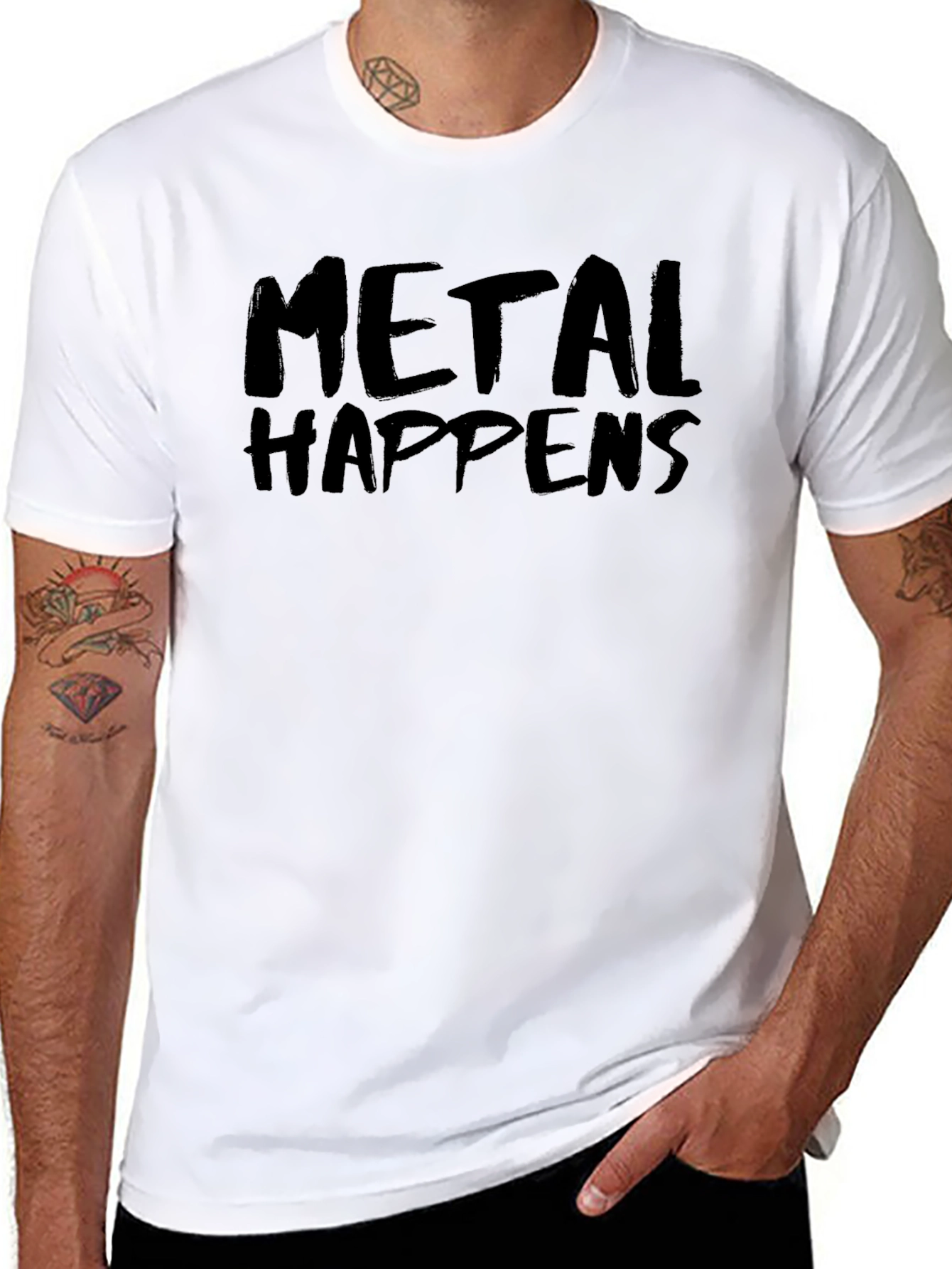 Black Metal Happens Black Graphic Tee view 8