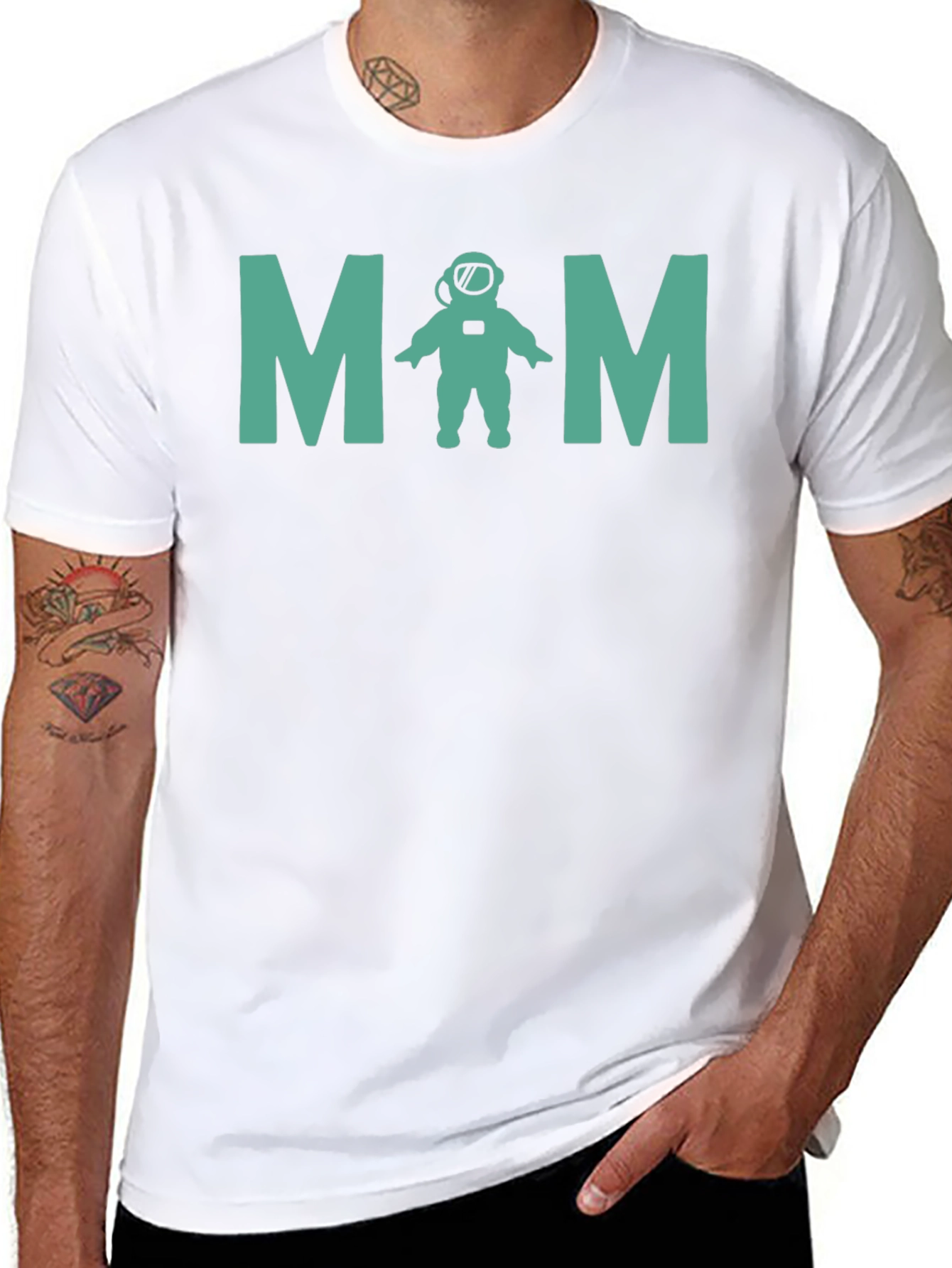 Black Astronaut Mom T-Shirt - Space Lover Tee view 8