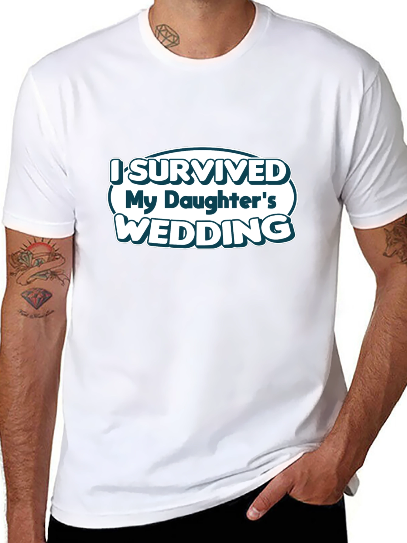Black I Survived My Daughter's Wedding T-Shirt view 8