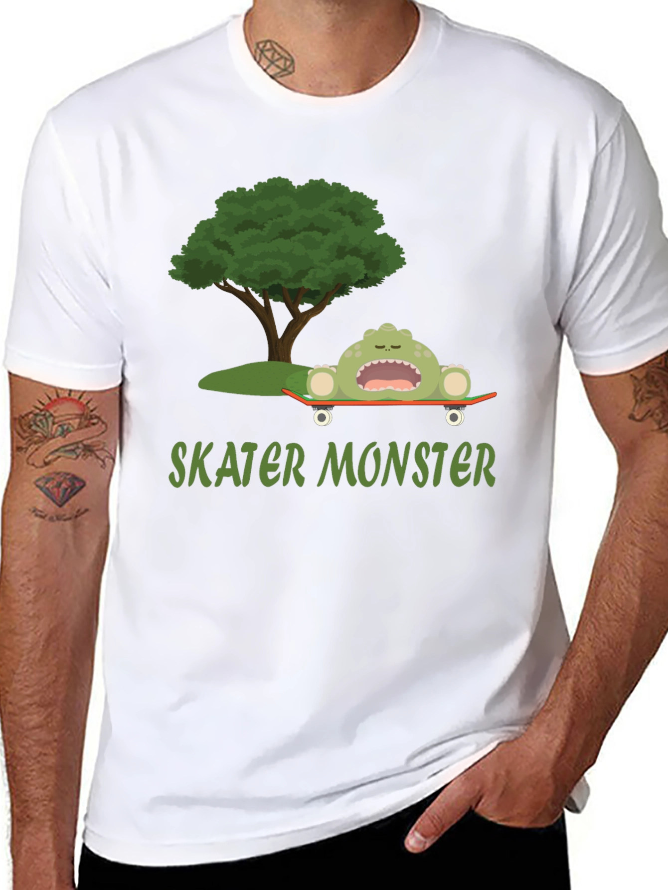 Black Skater Monster Graphic T-Shirt - Fun and Unique Design view 8
