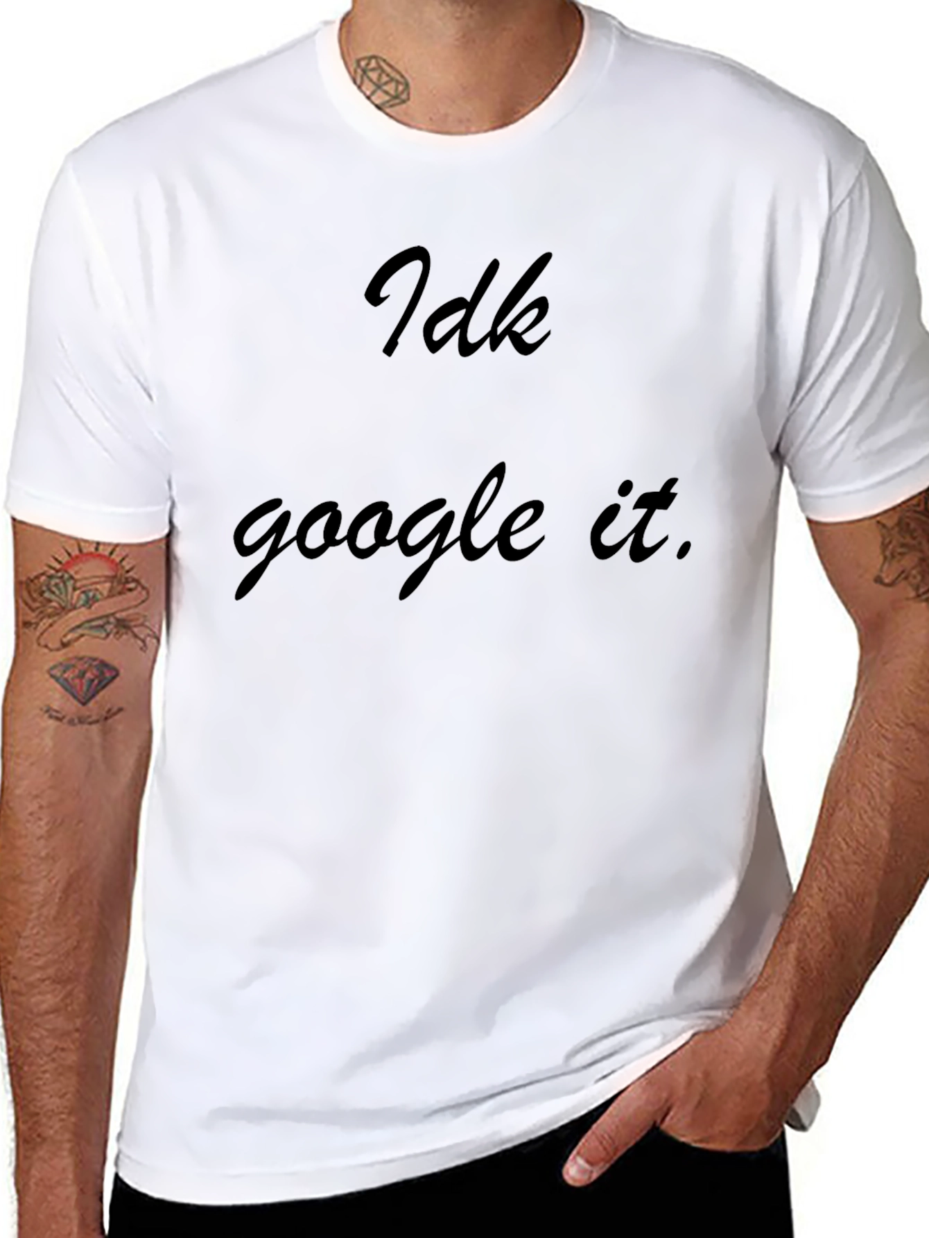 Black Idk Google It Black Graphic Tee view 8
