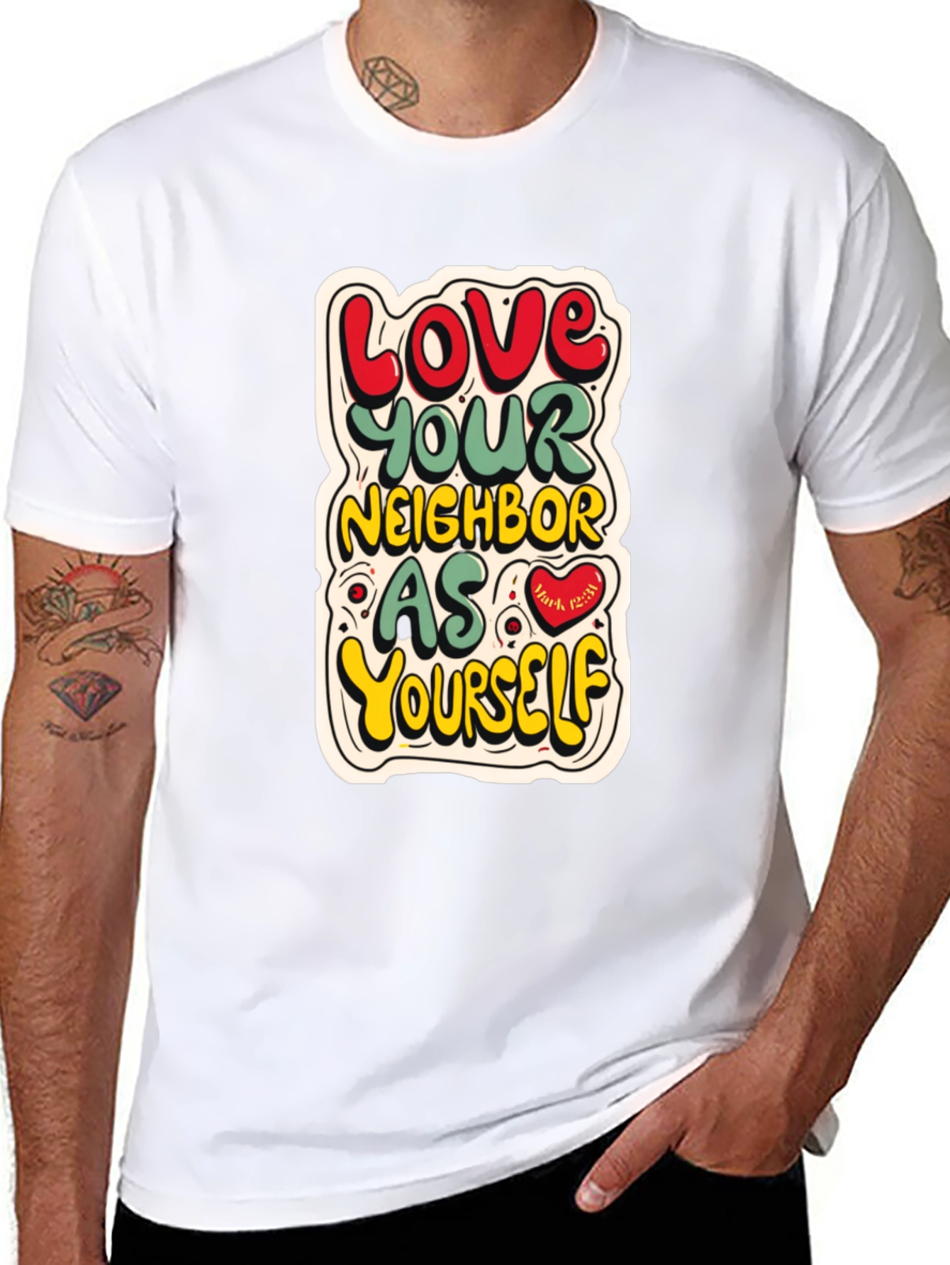 Black Love Your Neighbor T-Shirt view 8