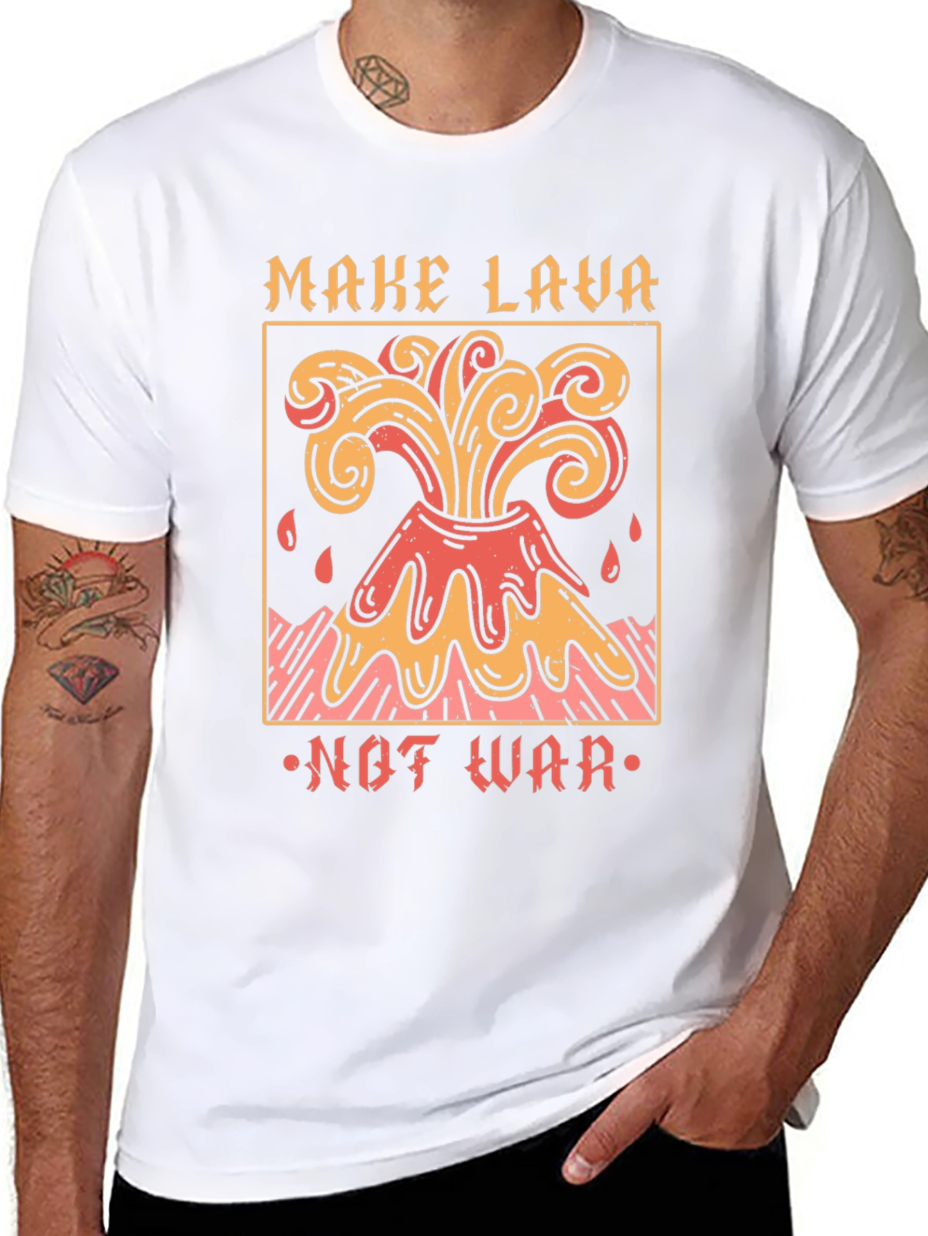 Black Make Lava Not War Graphic T-Shirt view 8