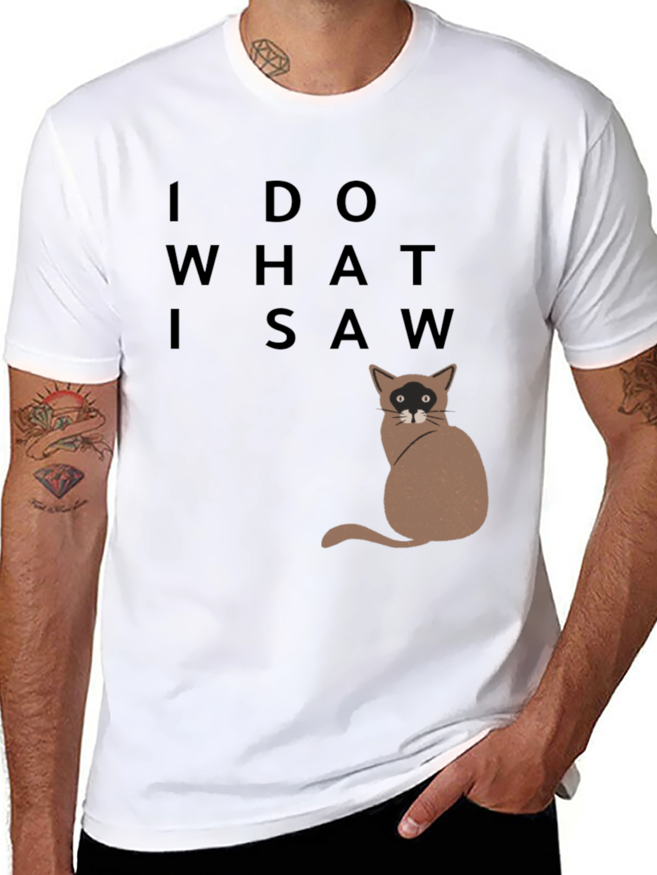 Black I Do What I Saw Cat T-Shirt view 8