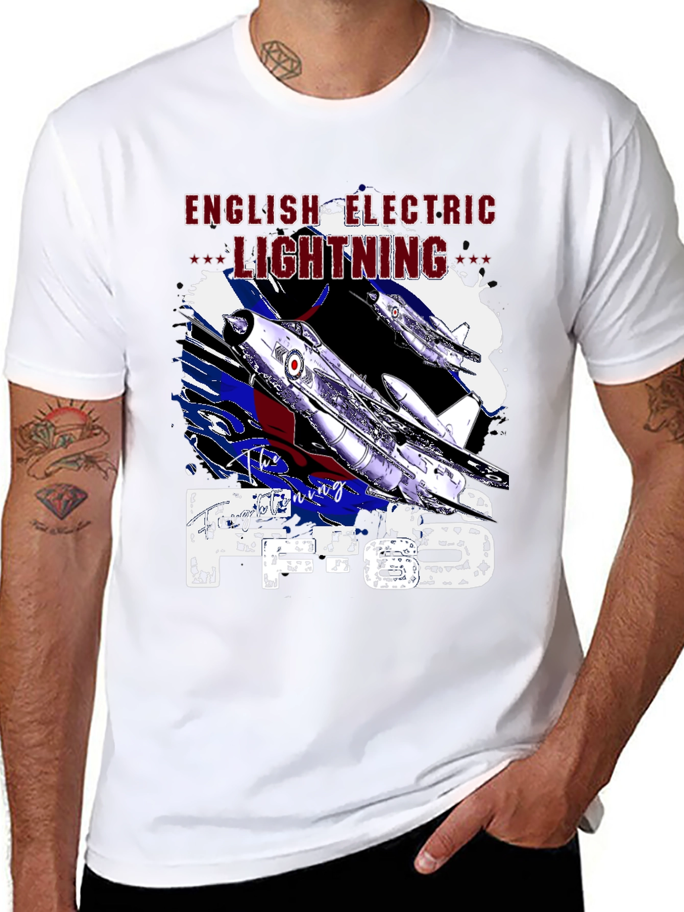 Black English Electric Lightning F.6 T-Shirt view 8