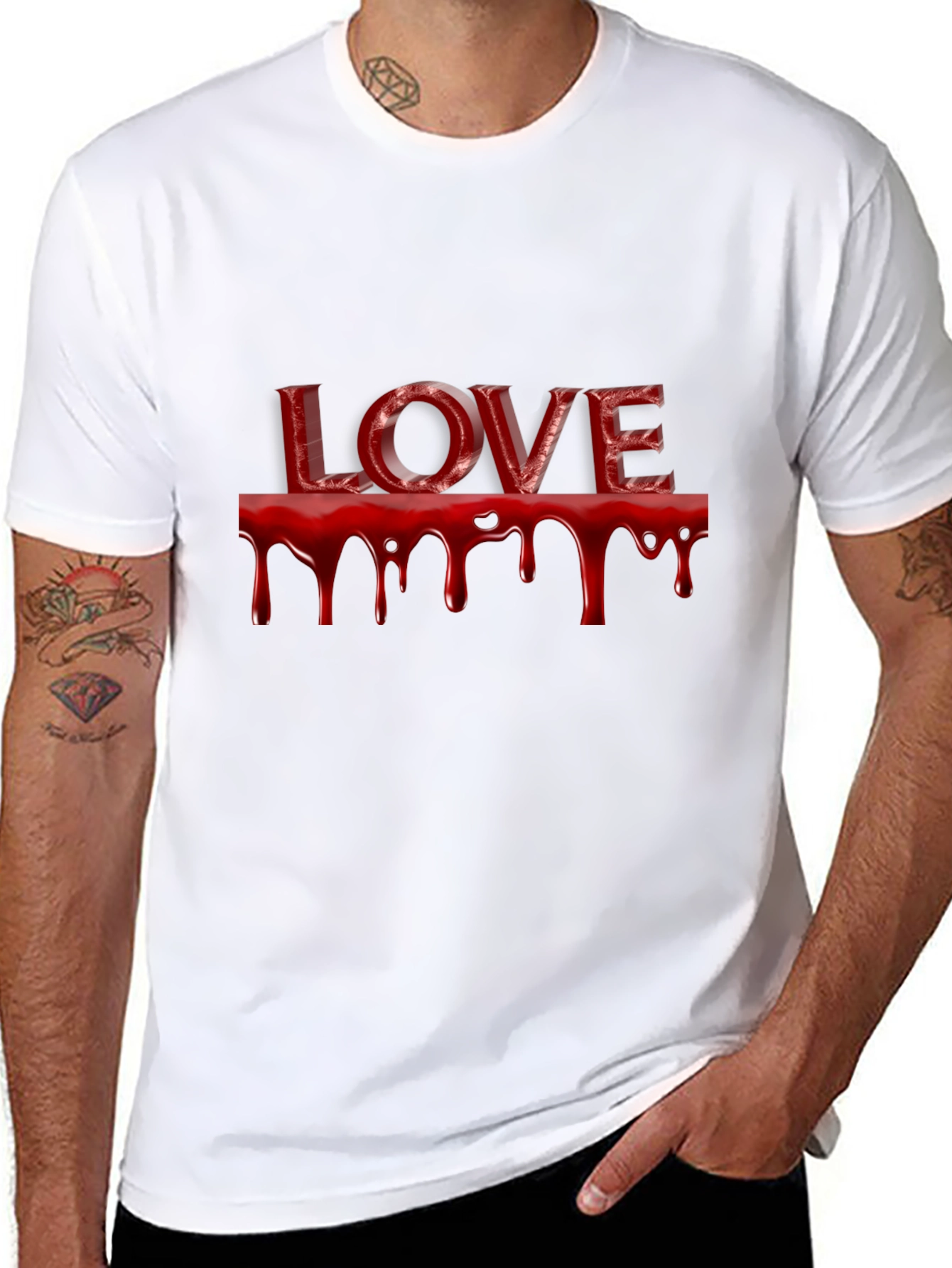 Black Bloody Love T-Shirt - Dark Valentine's Tee view 8