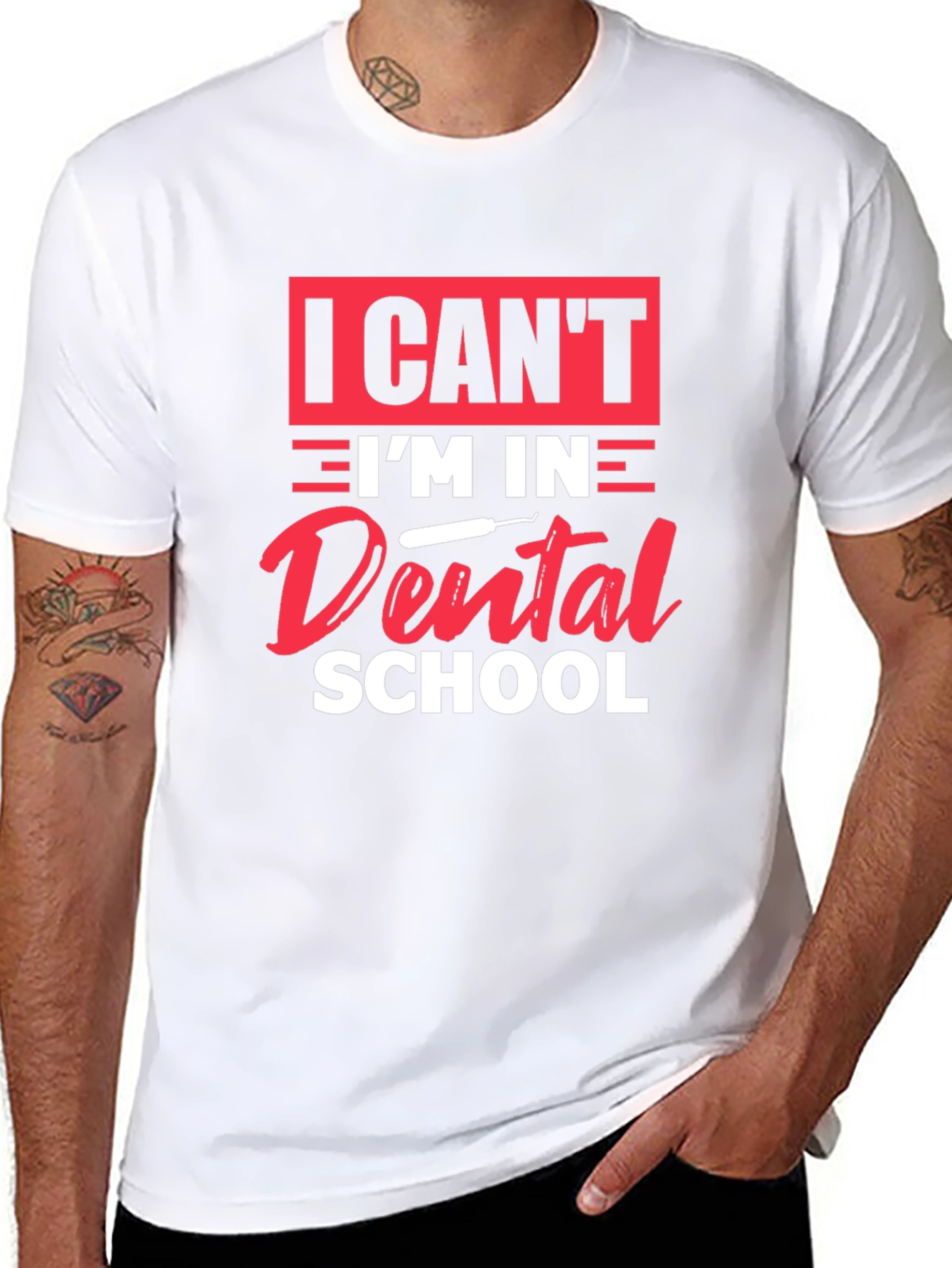 Black Dental School T-Shirt - I Can't I'm in Dental School view 8