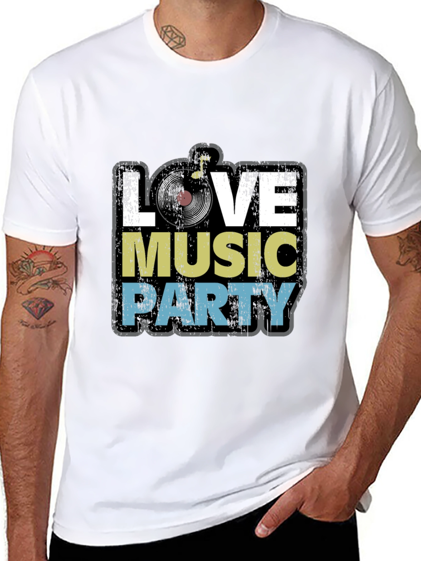 Black Love Music Party T-Shirt - Retro Style view 8