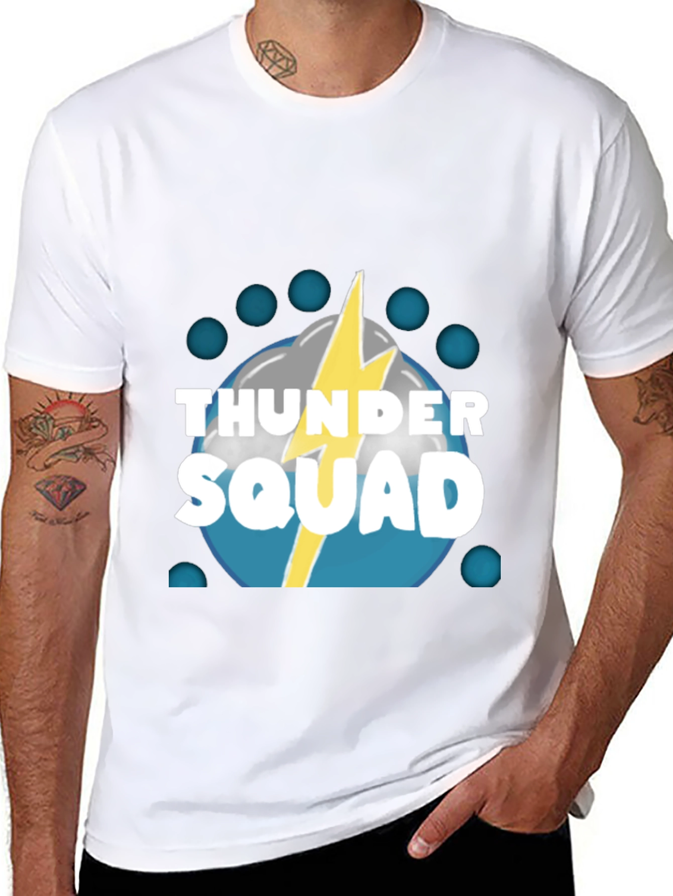 Black Thunder Squad Graphic Tee - Black Crew Neck T-Shirt view 8