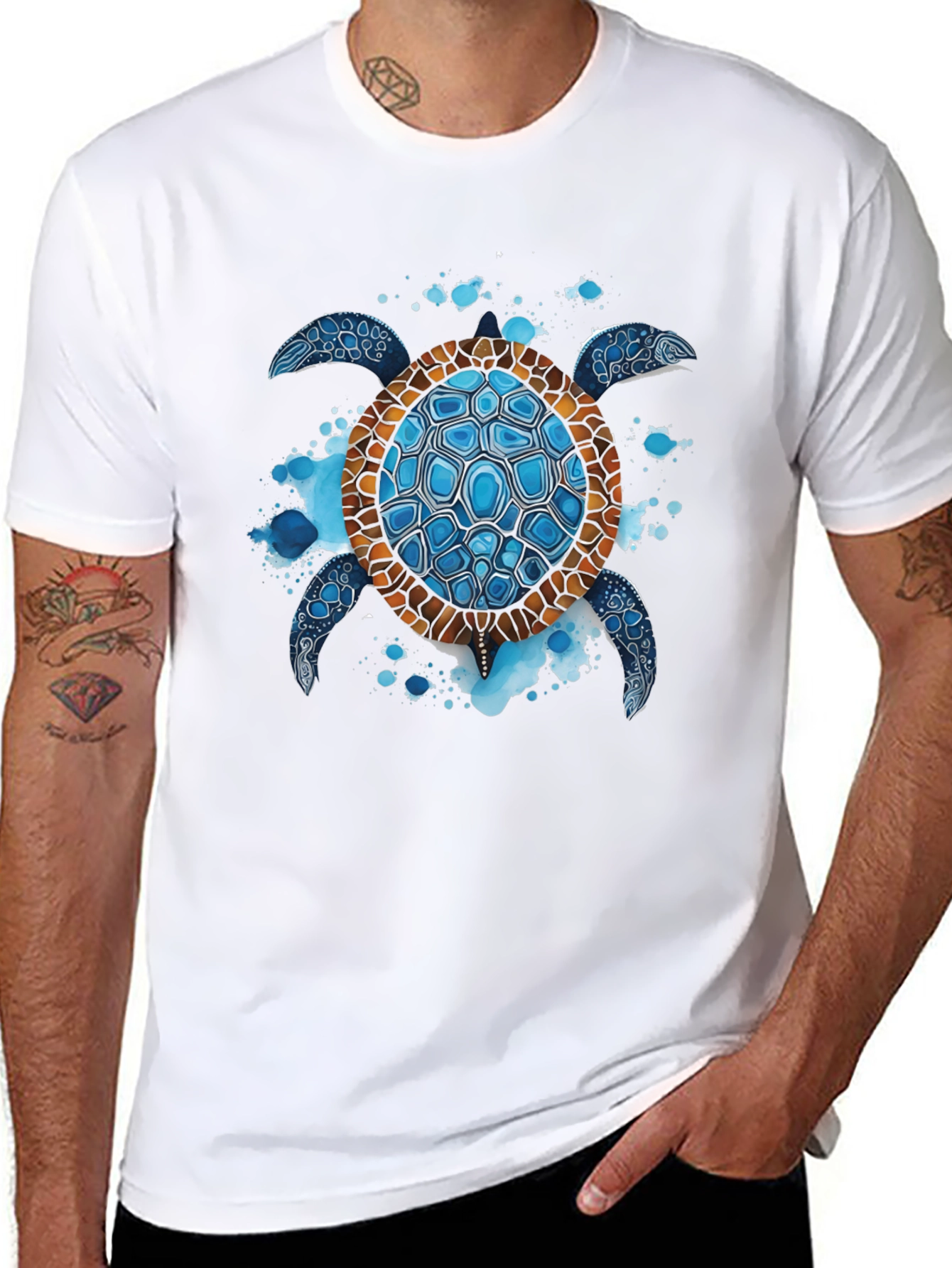 Black Sea Turtle Graphic T-Shirt - Unique Ocean Lover Tee view 8