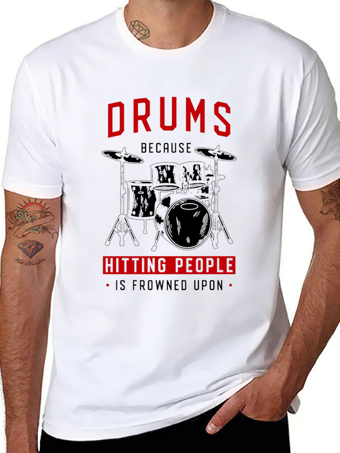 Black Drums Because Hitting People Is Frowned Upon T-Shirt view 8