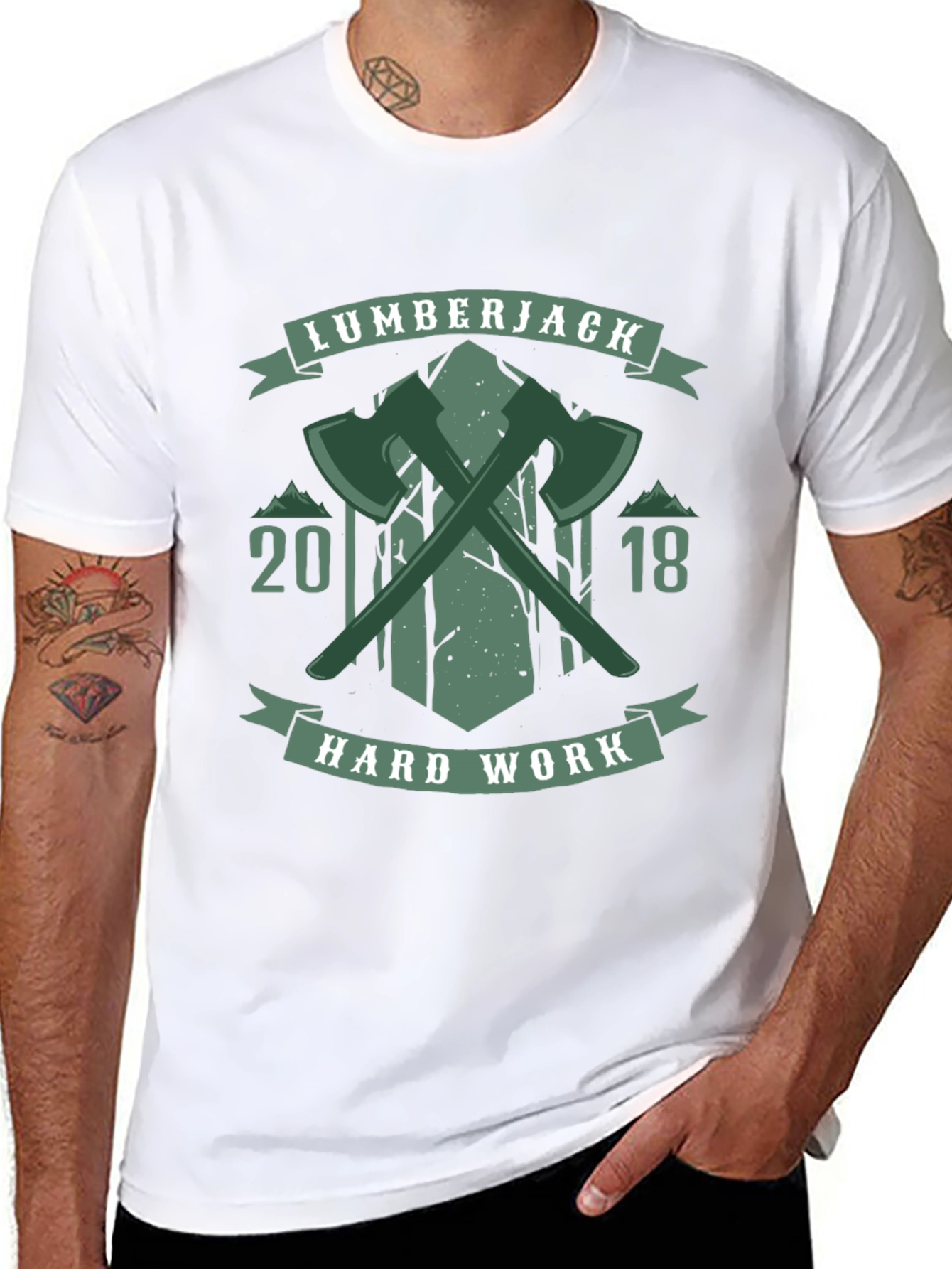 Black Lumberjack Hard Work 2018 Graphic T-Shirt view 8