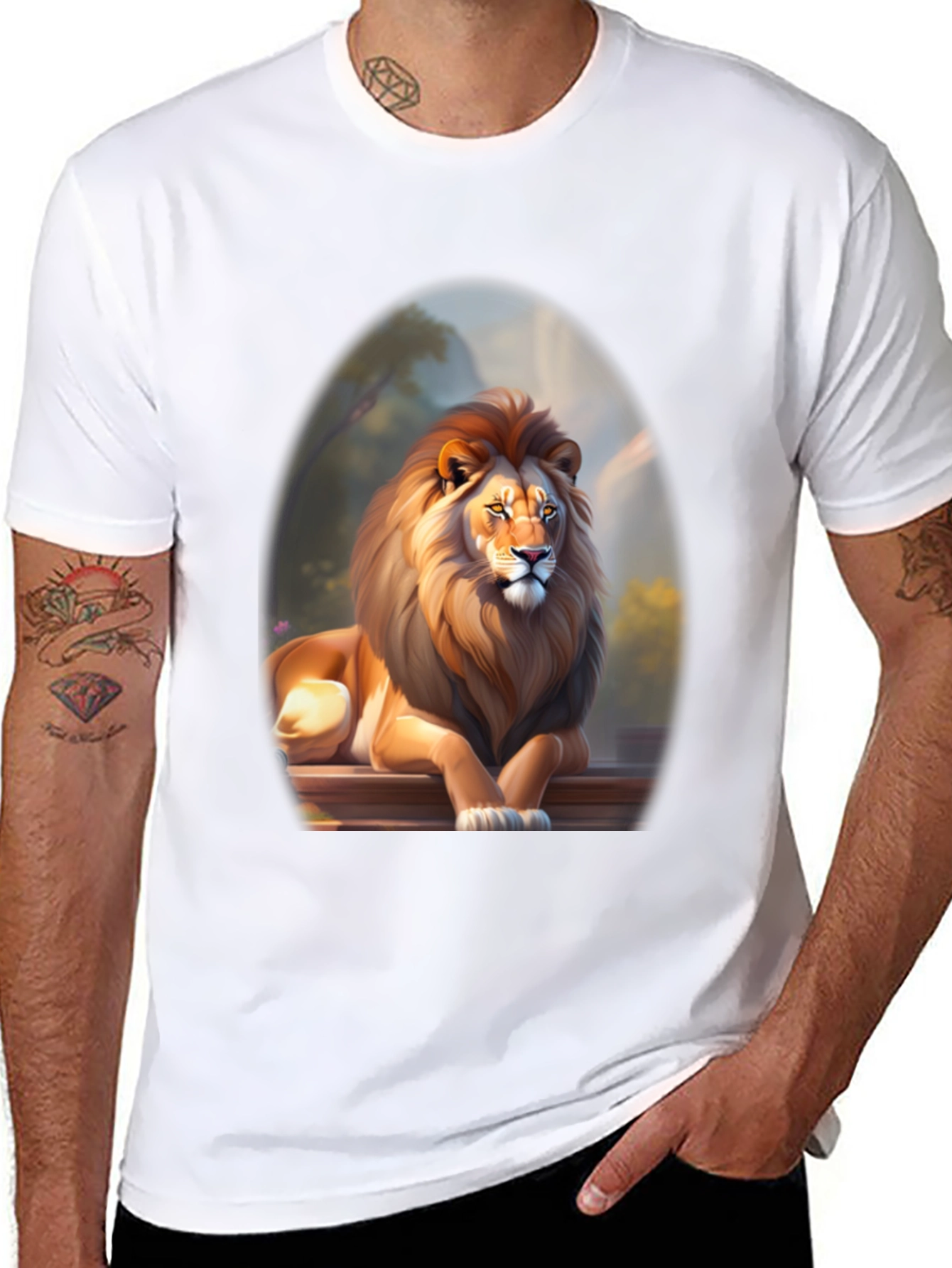 Black Lion Graphic Tee - Bold Black T-Shirt view 8