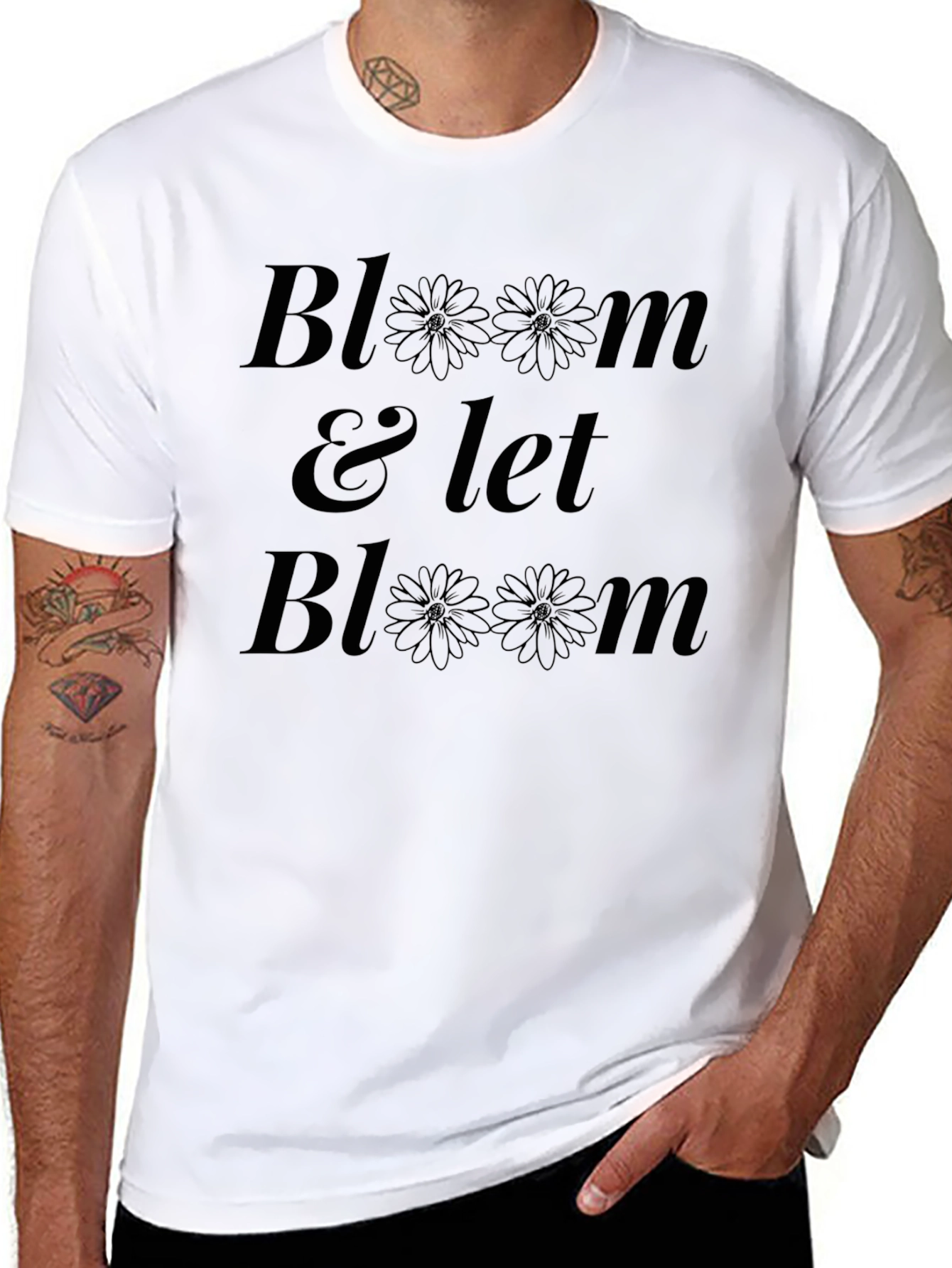 Black Bloom & Let Bloom Black Graphic T-Shirt view 8